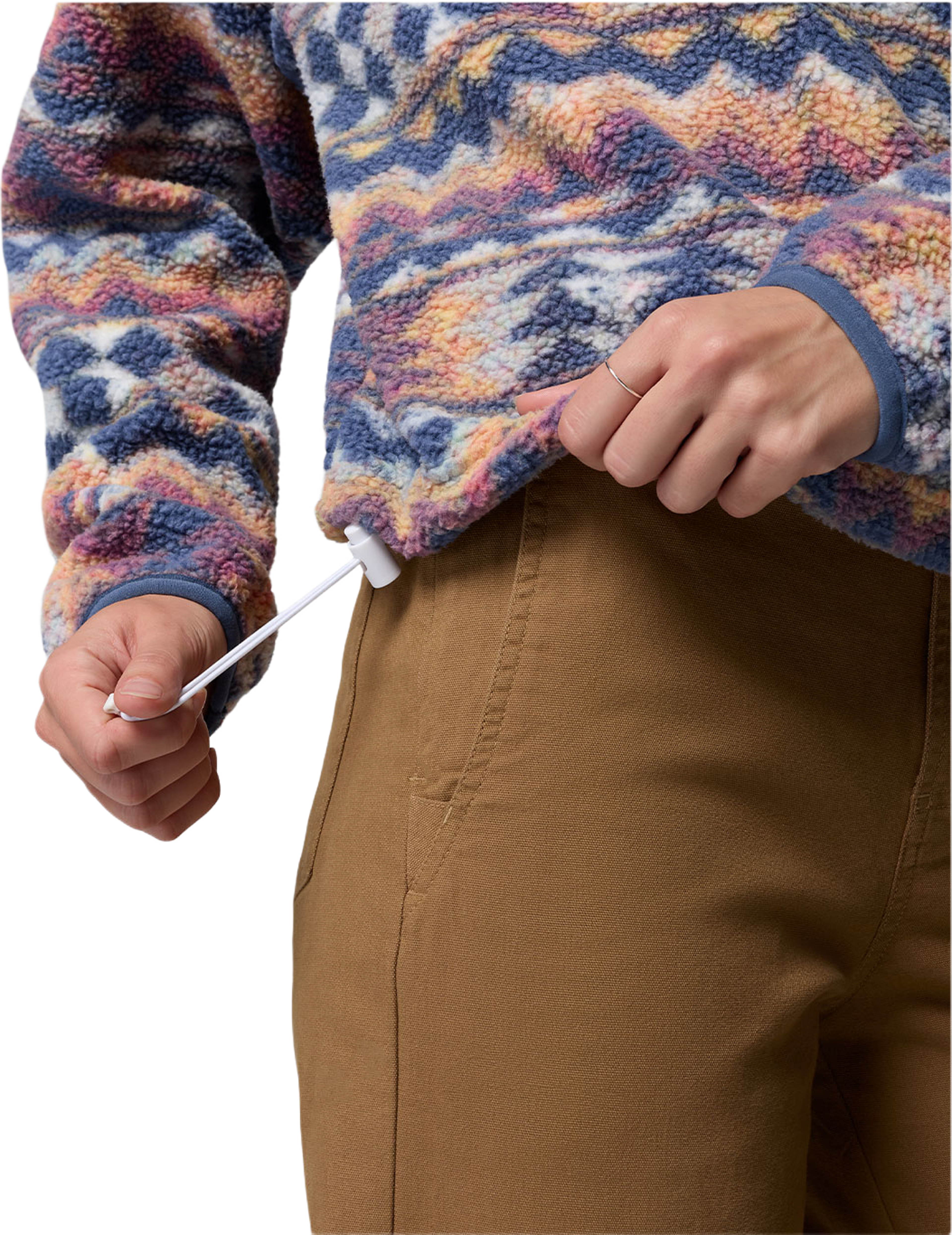 Columbia Sportswear Fleece Helvetia™ II Printed Cropped Half Snap, från Columbia, i färgen Sea Salt Retro. Klicka för att öppna bilden i stort format