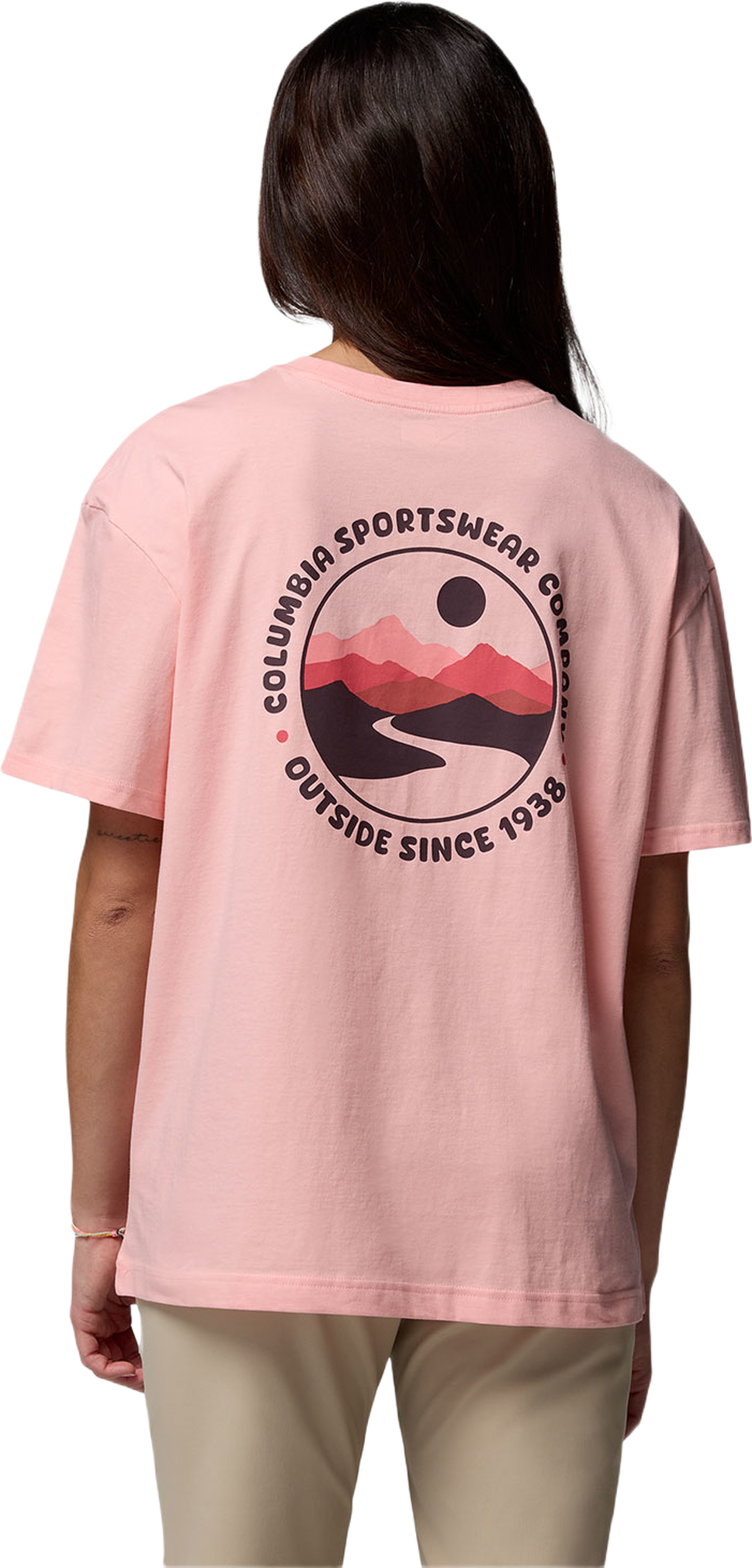 Columbia Graphic T's Rolling Bend™ Graphic Oversized Tee, från Columbia, i färgen Pink Sand Bubb. Klicka för att öppna bilden i stort format
