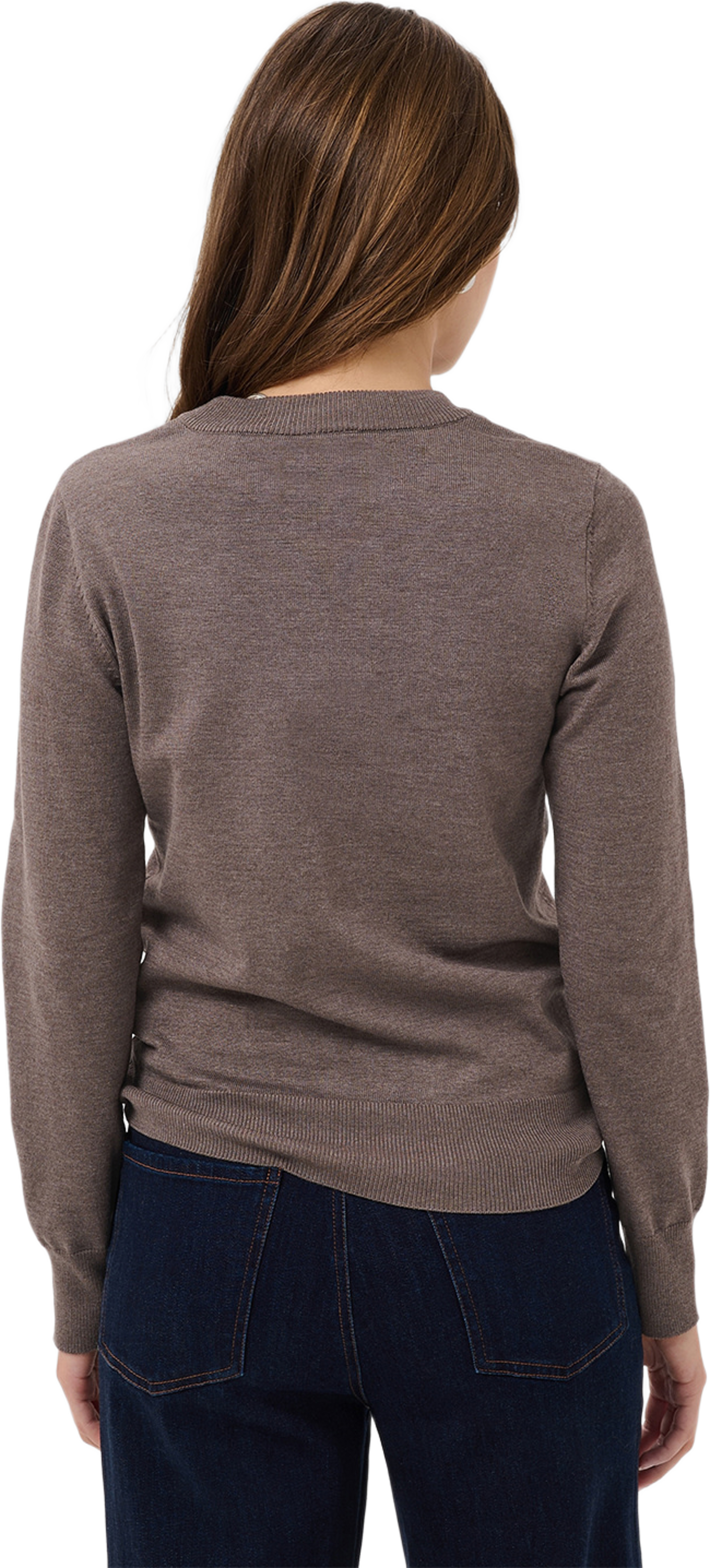 MilaSZ Thin Cabel LS Pullover, från Saint Tropez, i färgen Mink Melange. Klicka för att öppna bilden i stort format