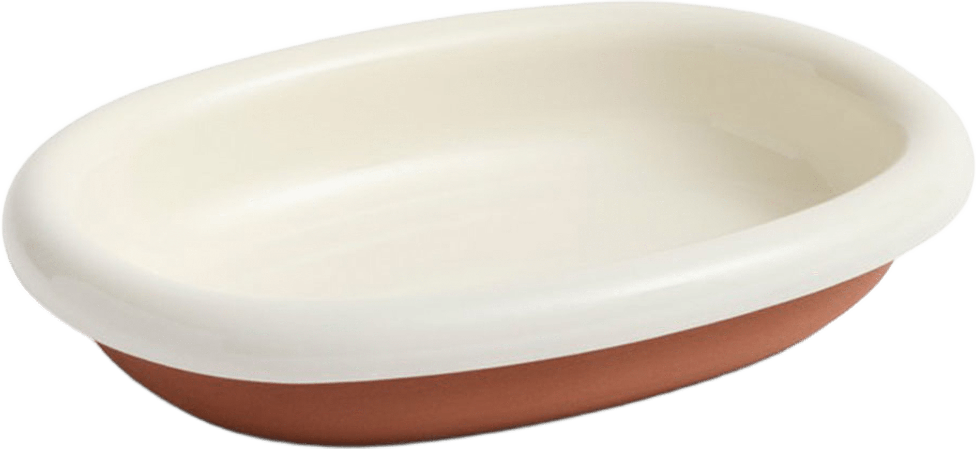 Barro Oval Dish Small, från HAY, i färgen Off-white. Klicka för att öppna bilden i stort format