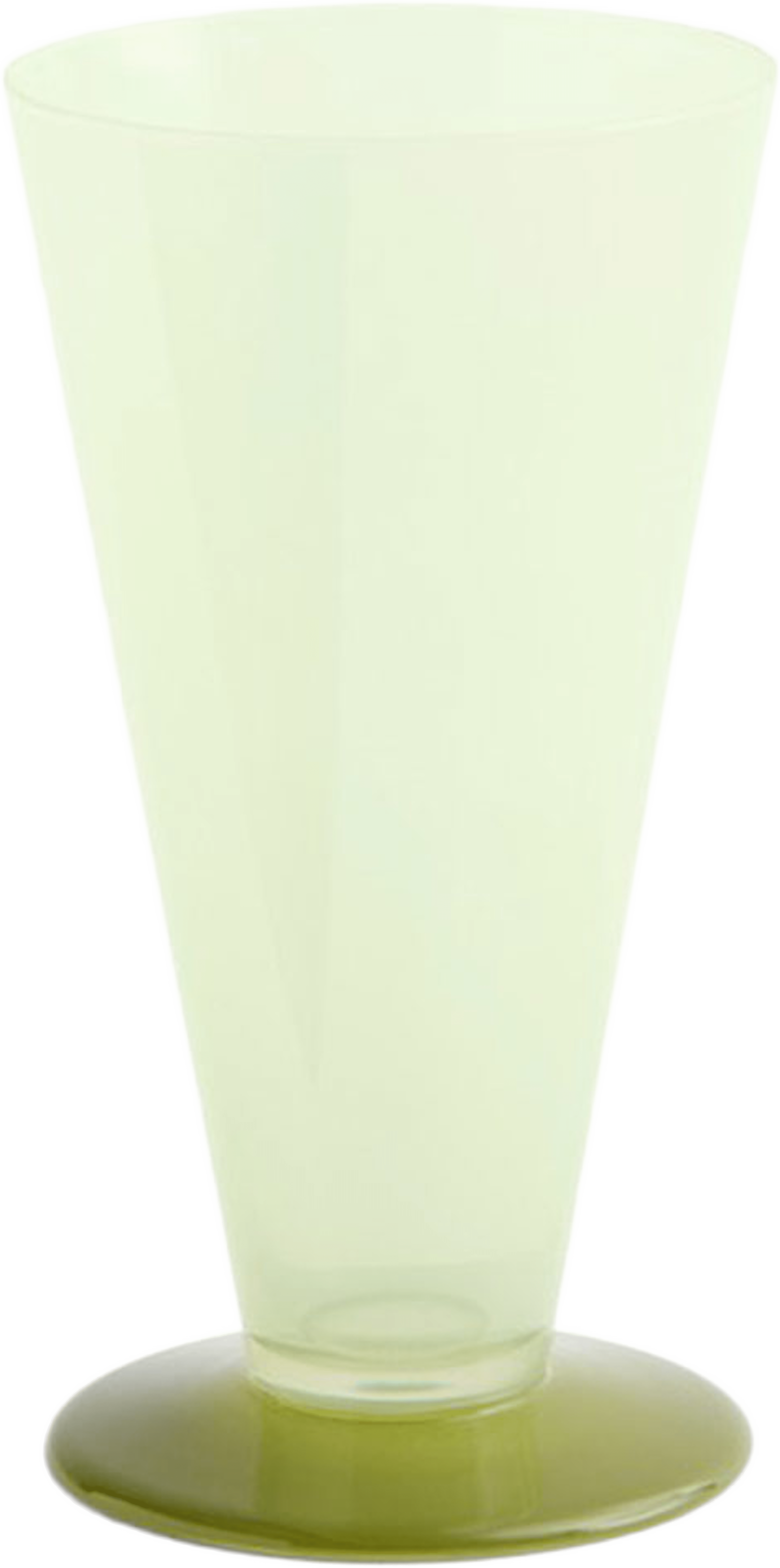 Conical Vase Small, från HAY, i färgen Light Green And Dark Lime. Klicka för att öppna bilden i stort format