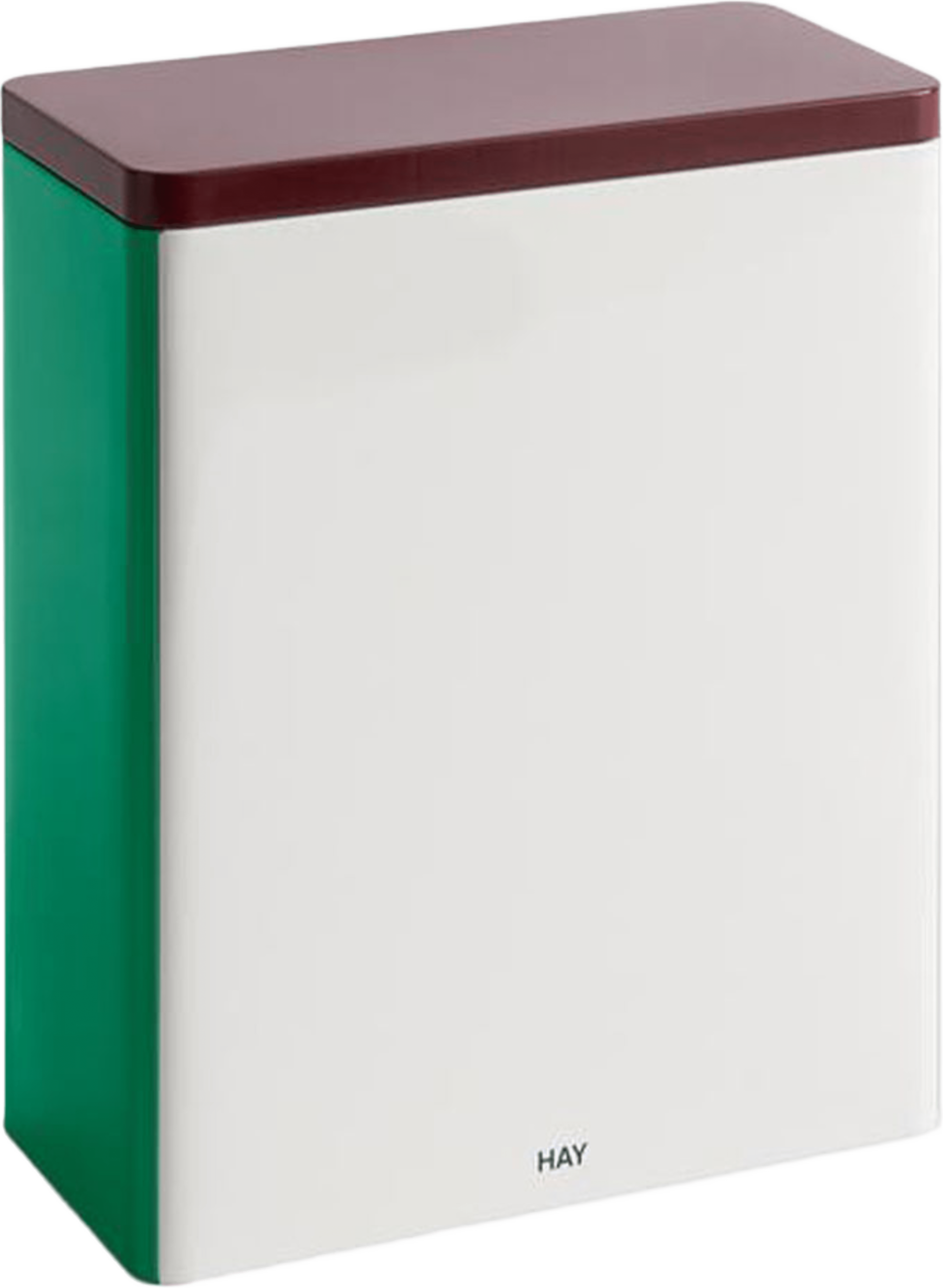 Tin Container X-Large Off-White, burgundy and green, från HAY, i färgen Off-white, Burgundy And Green. Klicka för att öppna bilden i stort format
