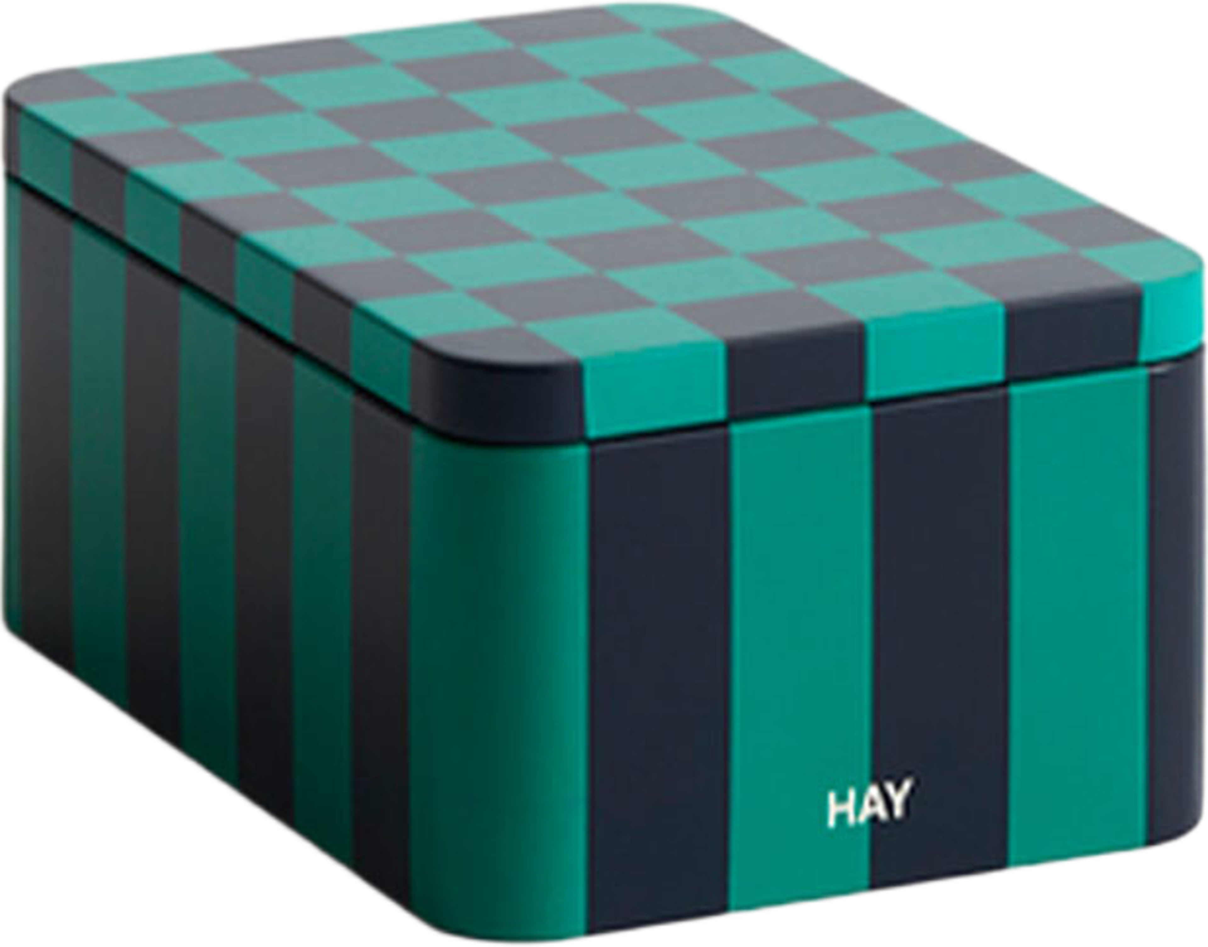 Tin Container Small Green and dark blue, från HAY, i färgen Green And Dark Blue. Klicka för att öppna bilden i stort format