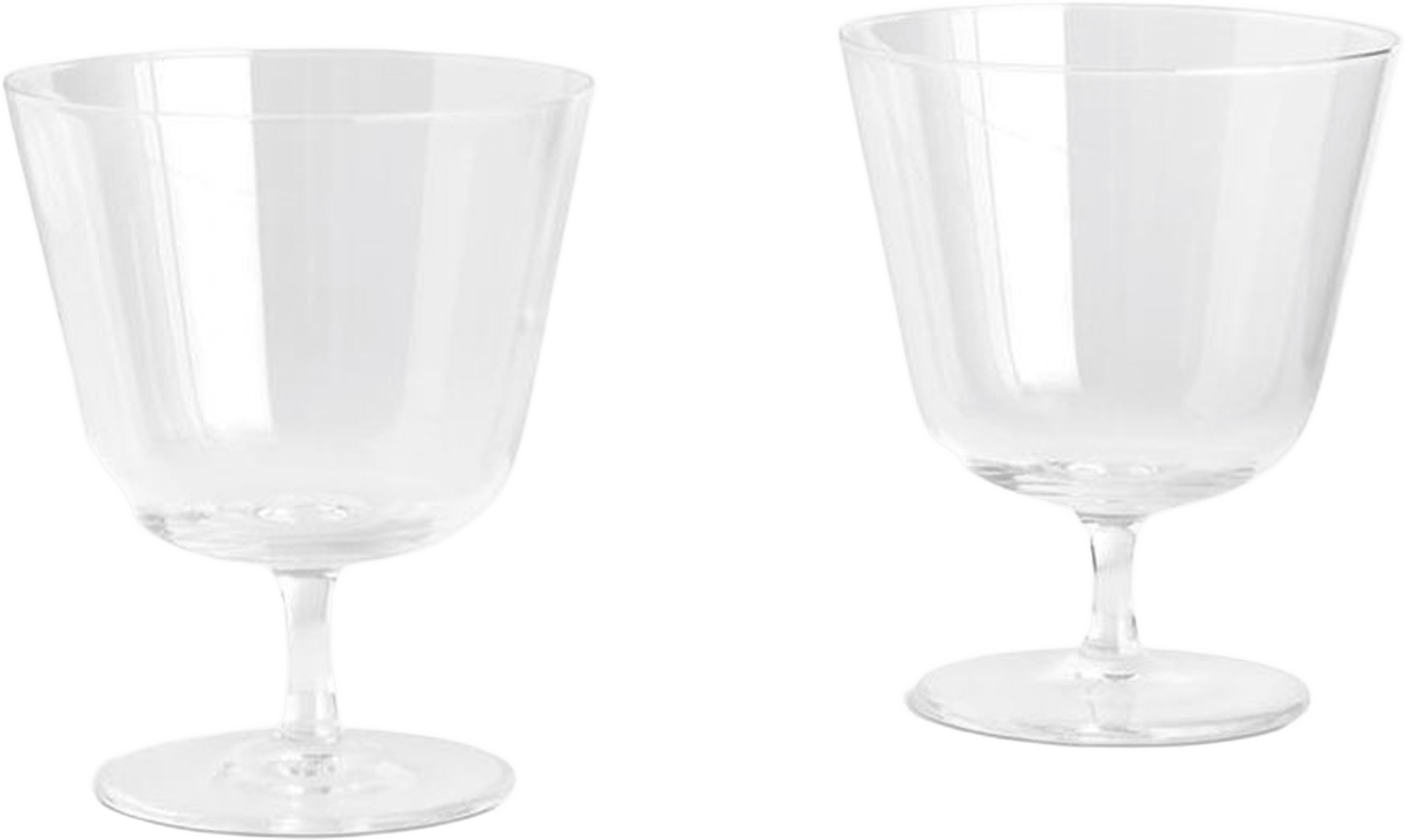 Curve Stem Glass Set of 2, från HAY, i färgen Clear. Klicka för att öppna bilden i stort format