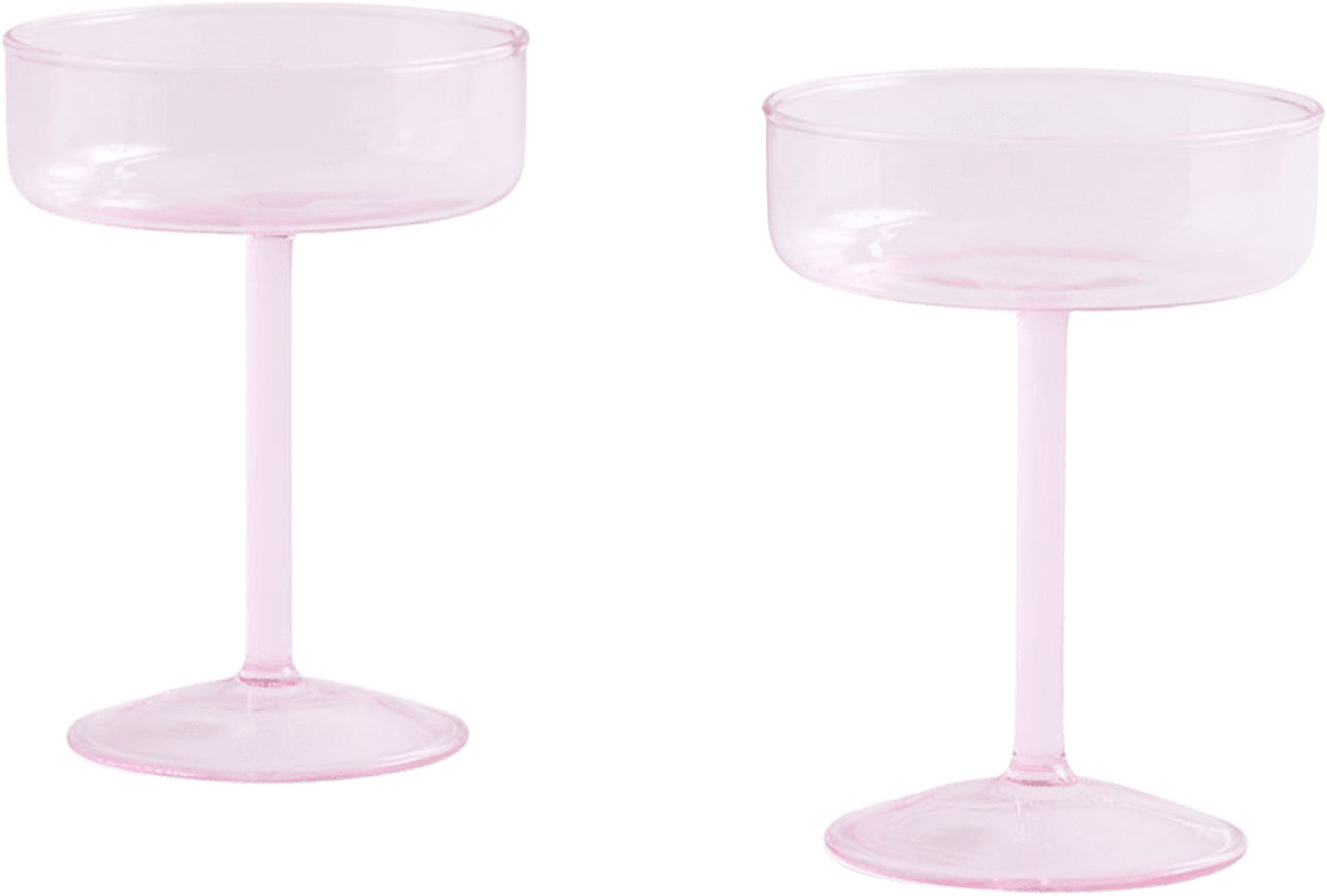 Tint Coupe Glass Set of 2, från HAY, i färgen Pink. Klicka för att öppna bilden i stort format