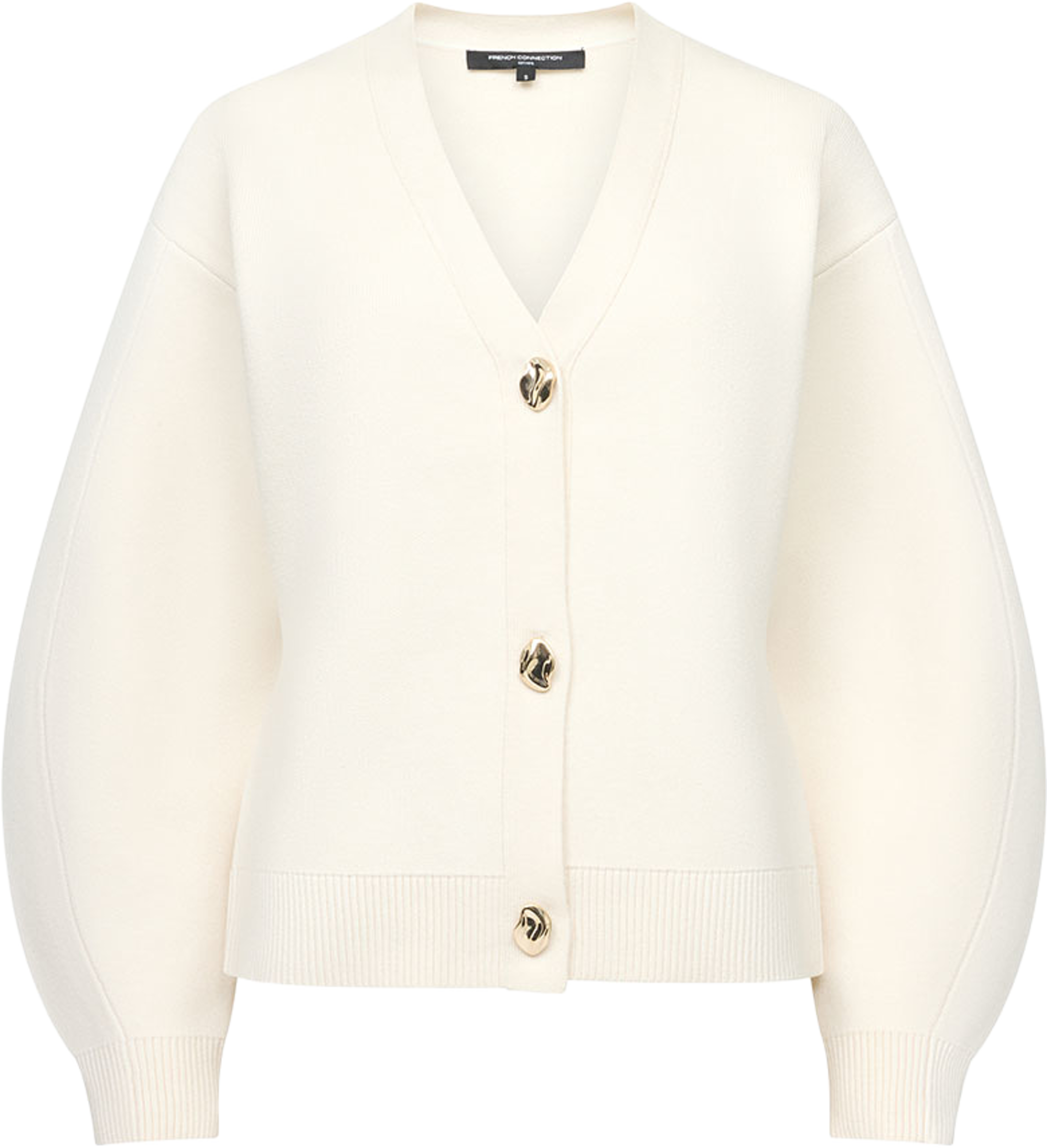 Missy Knit Cinched Waist Cardigan, från French Connection, i färgen Porcelain Cream. Klicka för att öppna bilden i stort format