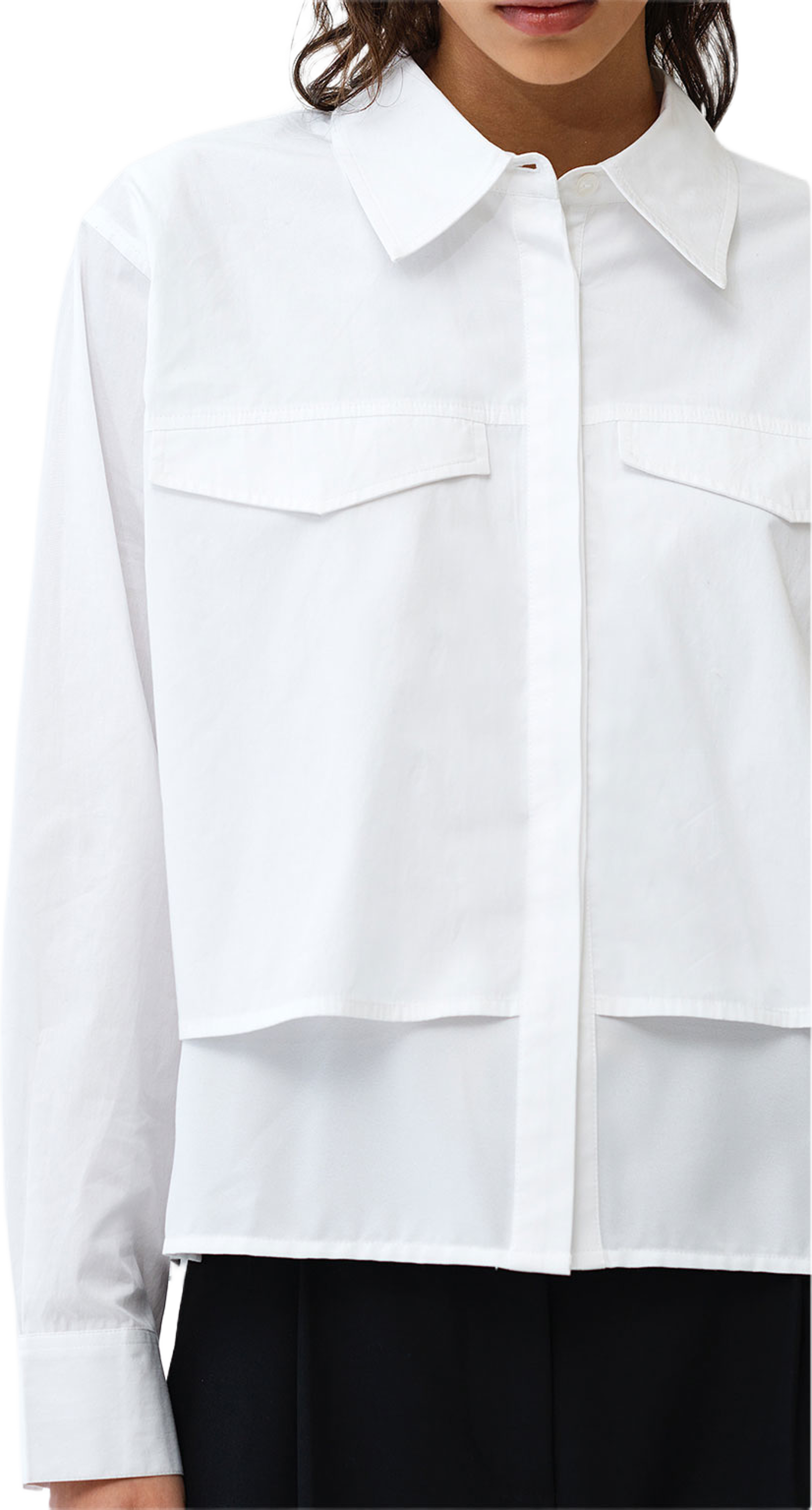 Cambria Milla Mix Layered Shirt, från French Connection, i färgen Linen White. Klicka för att öppna bilden i stort format