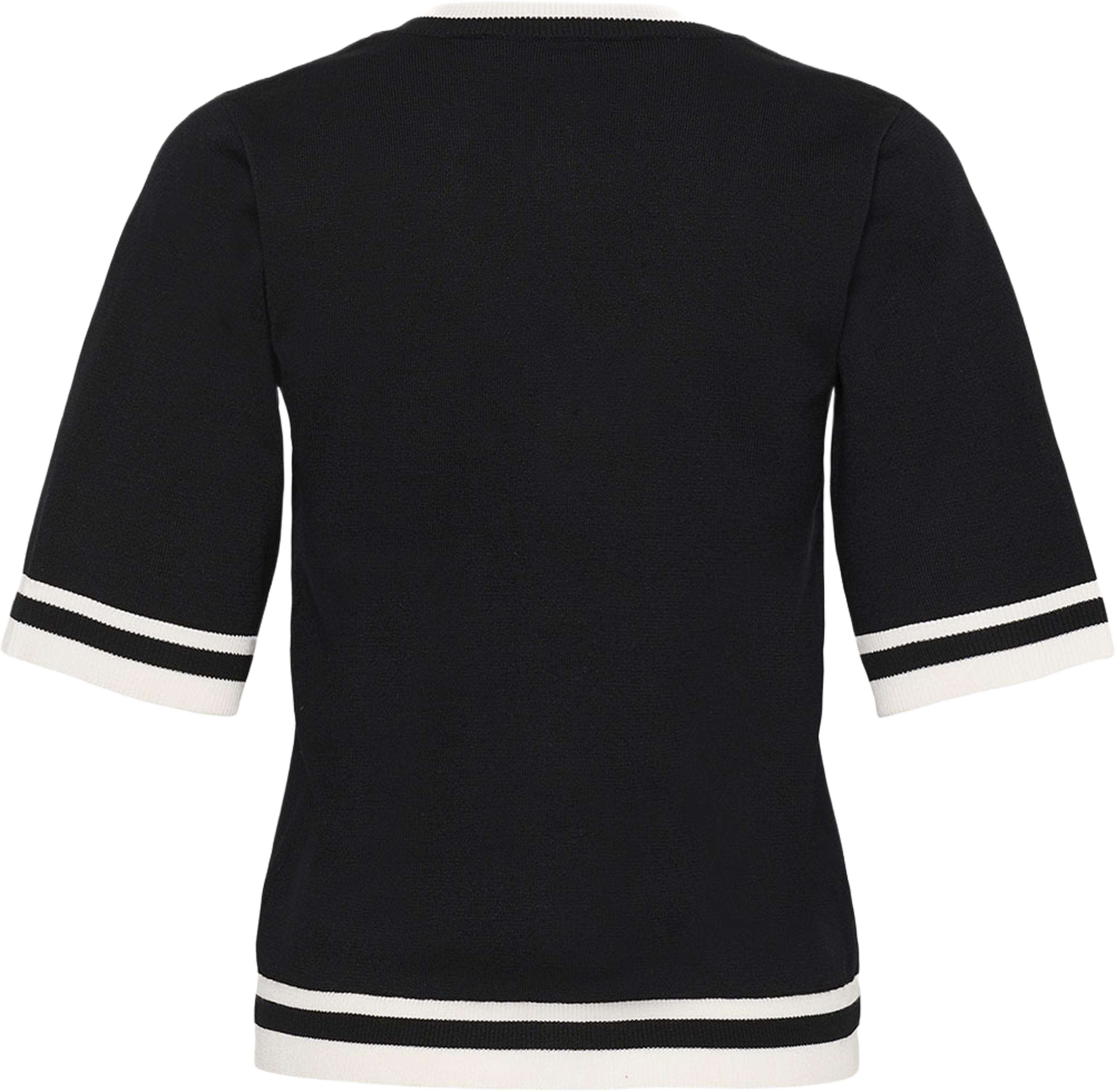 MilaSZ V-Neck SS Contrast Pullover, från Saint Tropez, i färgen Black Ice Contrast. Klicka för att öppna bilden i stort format