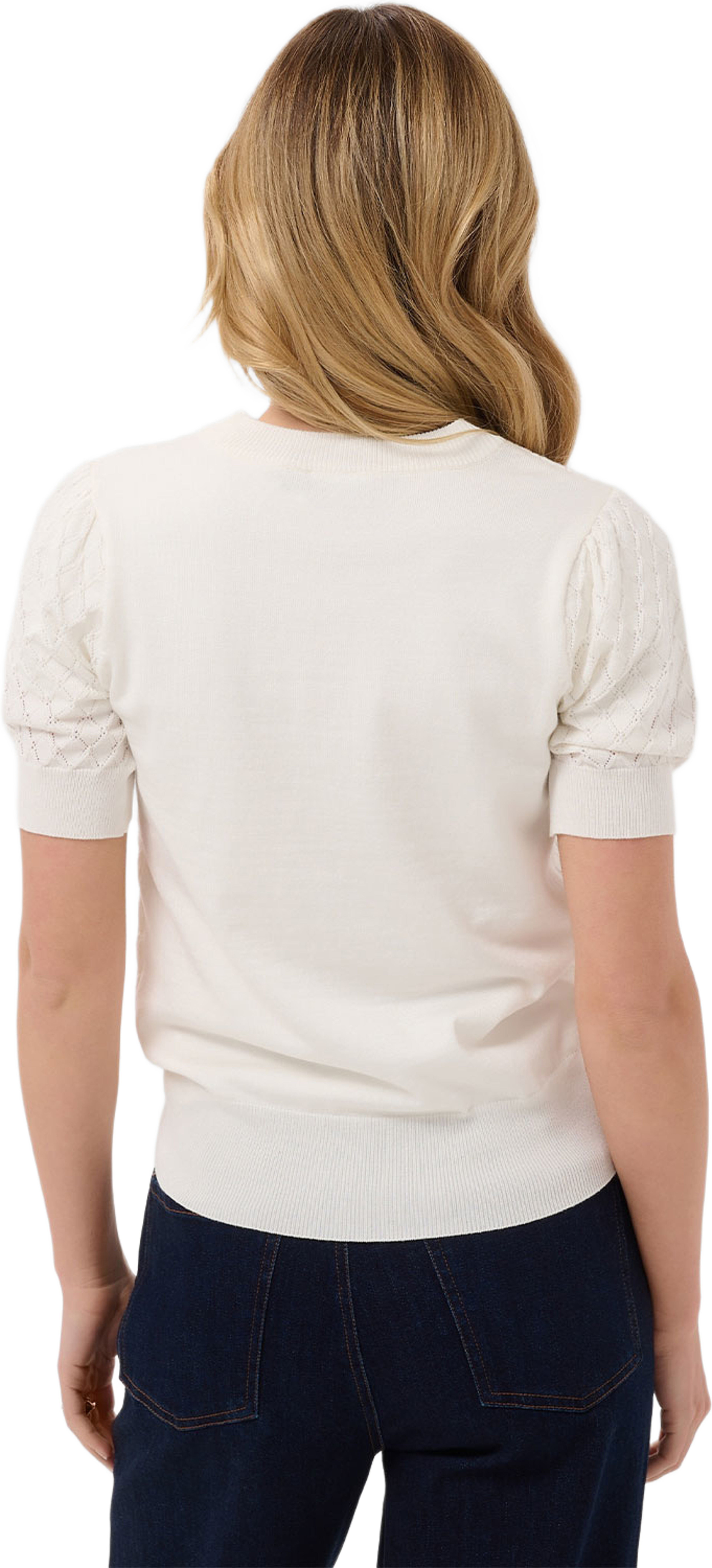 MilaSZ Needledrop SS Pullover, från Saint Tropez, i färgen Ice. Klicka för att öppna bilden i stort format
