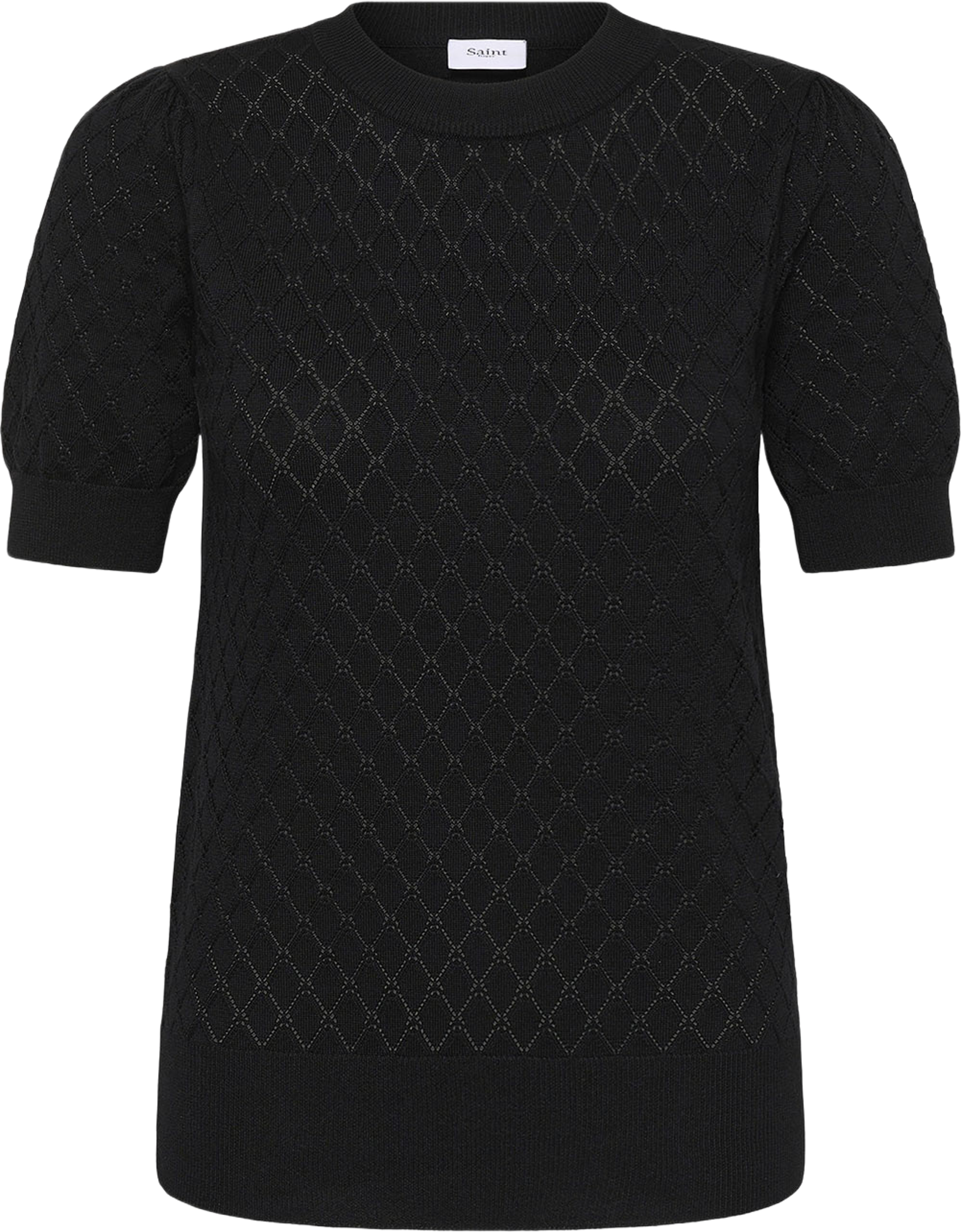 MilaSZ Needledrop SS Pullover, från Saint Tropez, i färgen Black. Klicka för att öppna bilden i stort format