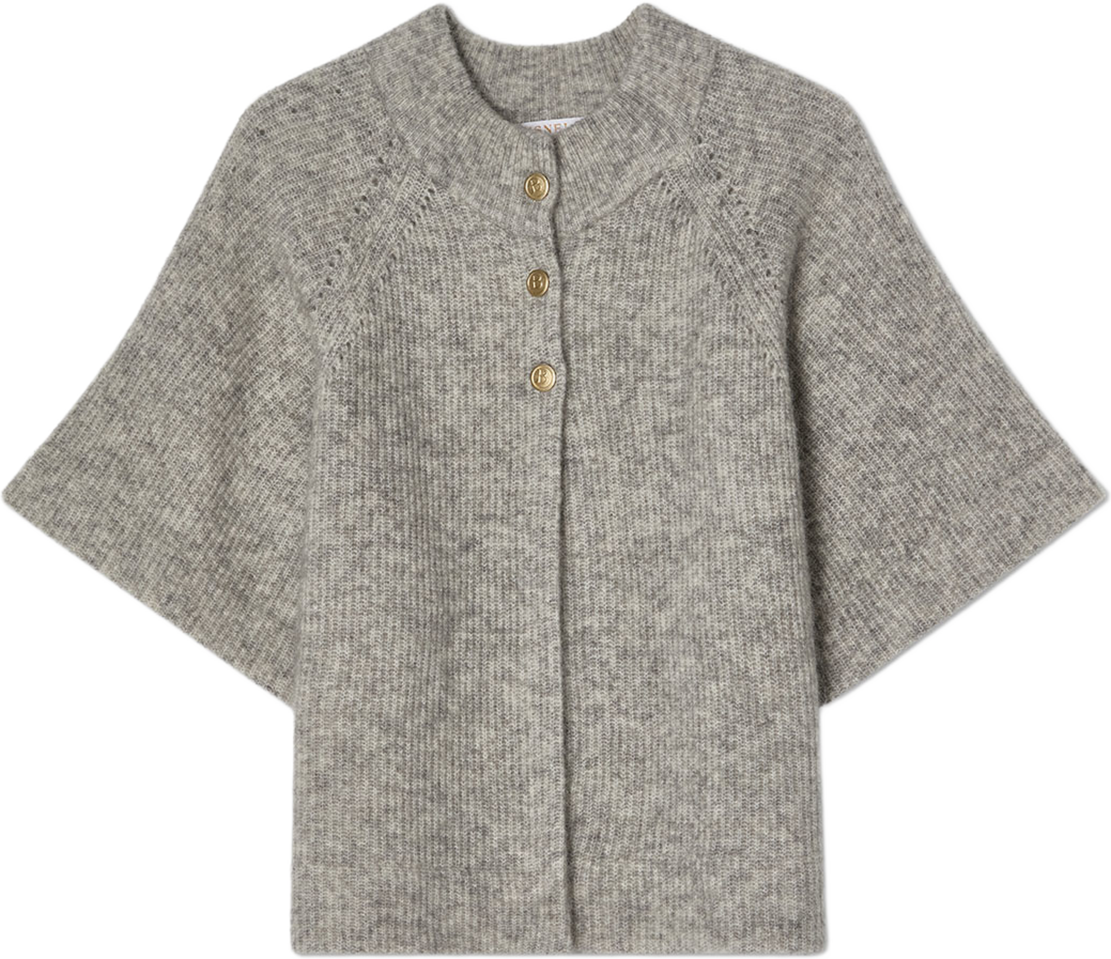 Vilanie Cardigan, från Busnel, i färgen Light Grey Melange. Klicka för att öppna bilden i stort format