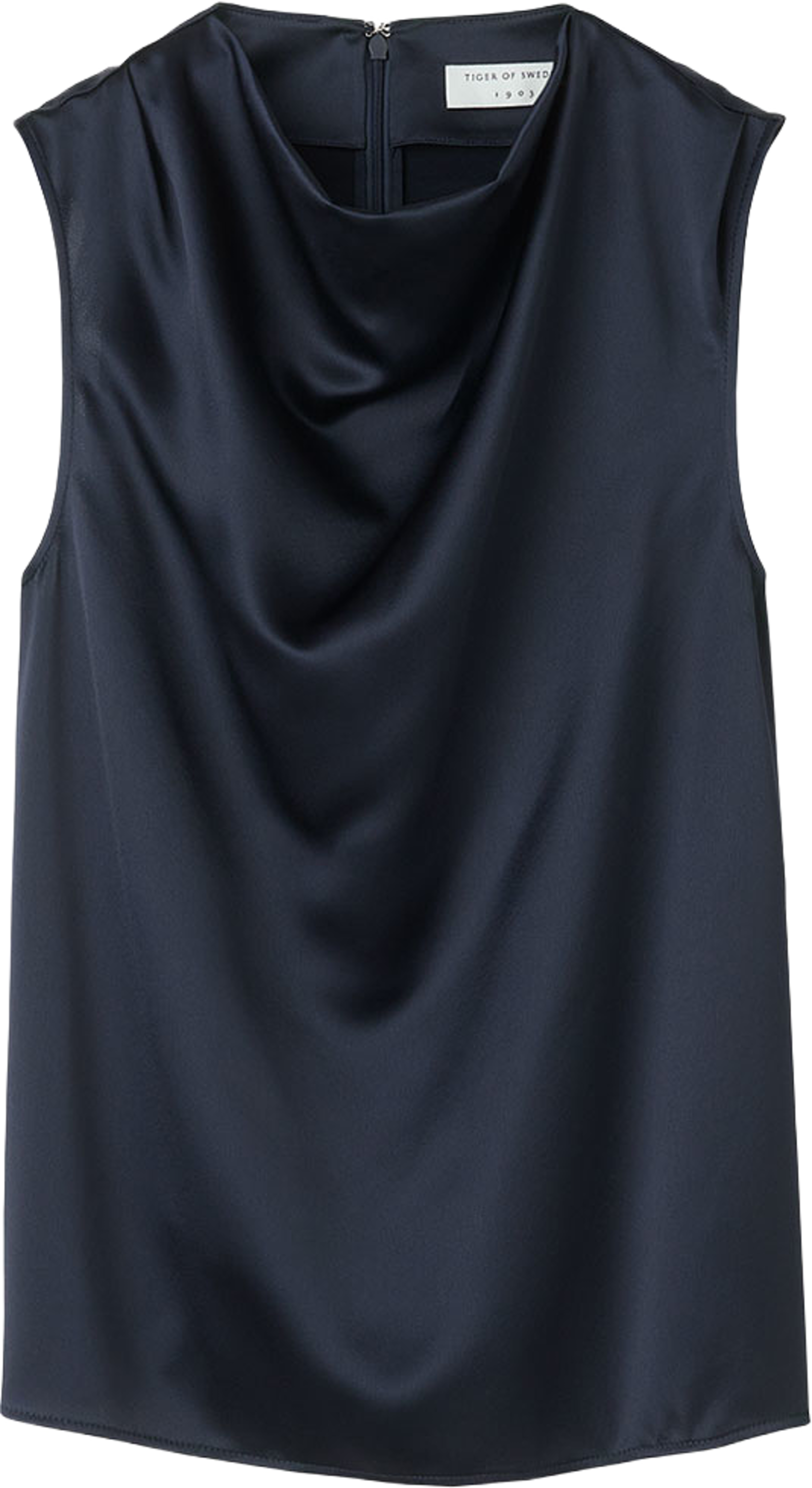 Lian Elegant Draperad Blus, från Tiger of Sweden, i färgen Night Sky. Klicka för att öppna bilden i stort format