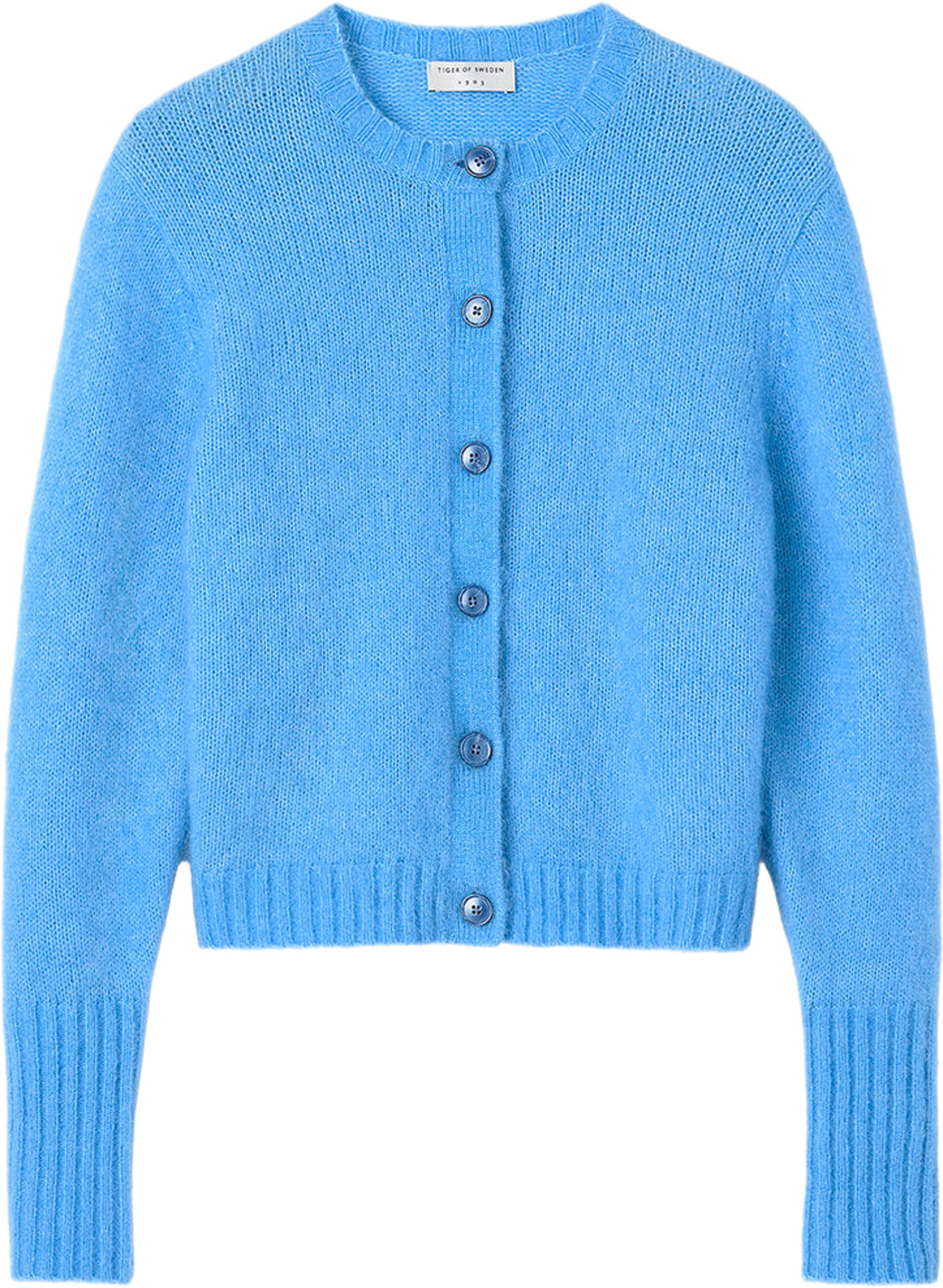 Leonie Kidmohair-Kofta, från Tiger of Sweden, i färgen Blue Orchid. Klicka för att öppna bilden i stort format