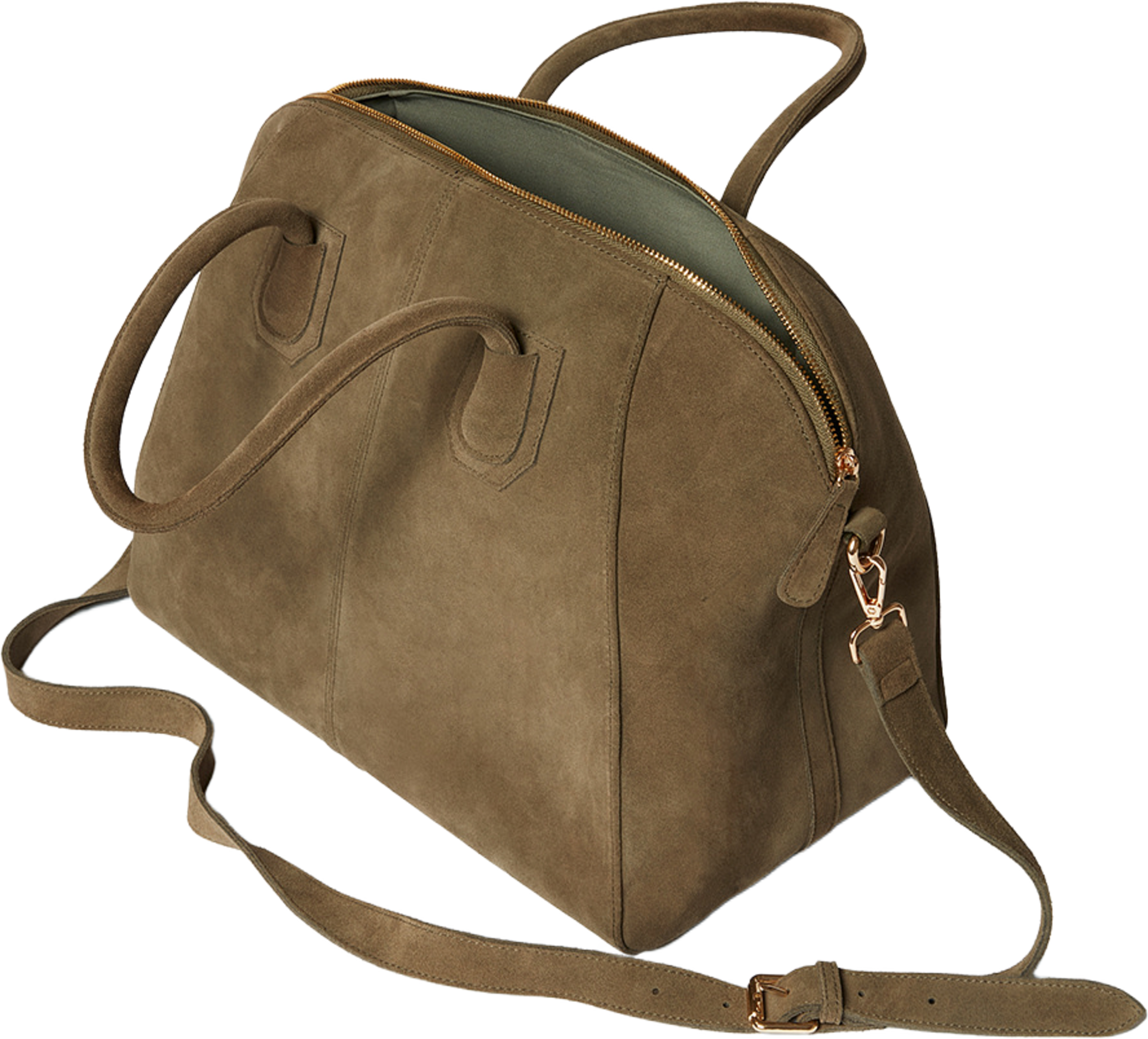 Suede Big Bowling Bag, från Ceannis, i färgen Taupe. Klicka för att öppna bilden i stort format