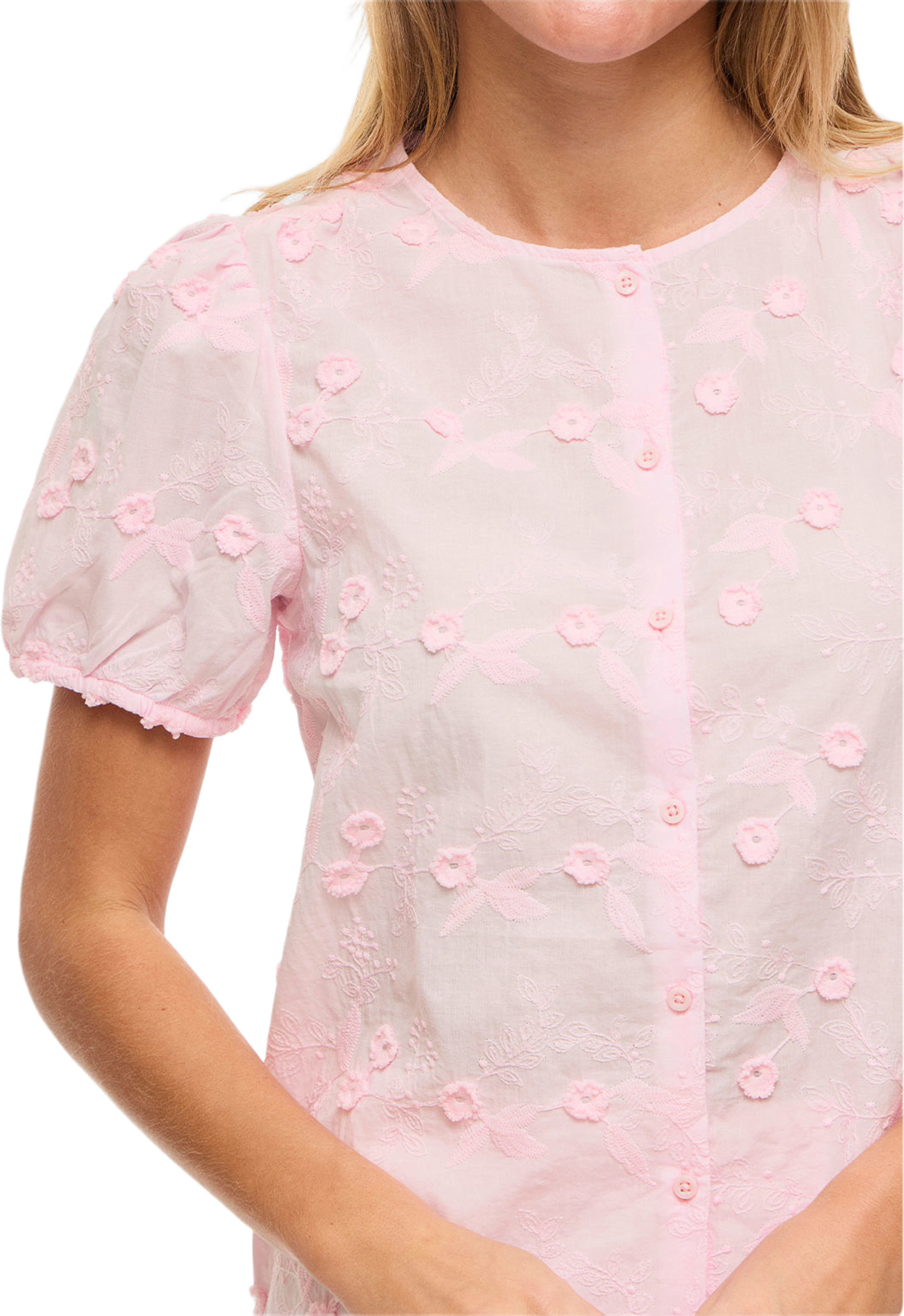 VISIMONE O-NECK S/S TOP/R, från Vila, i färgen Cherry Blossom. Klicka för att öppna bilden i stort format