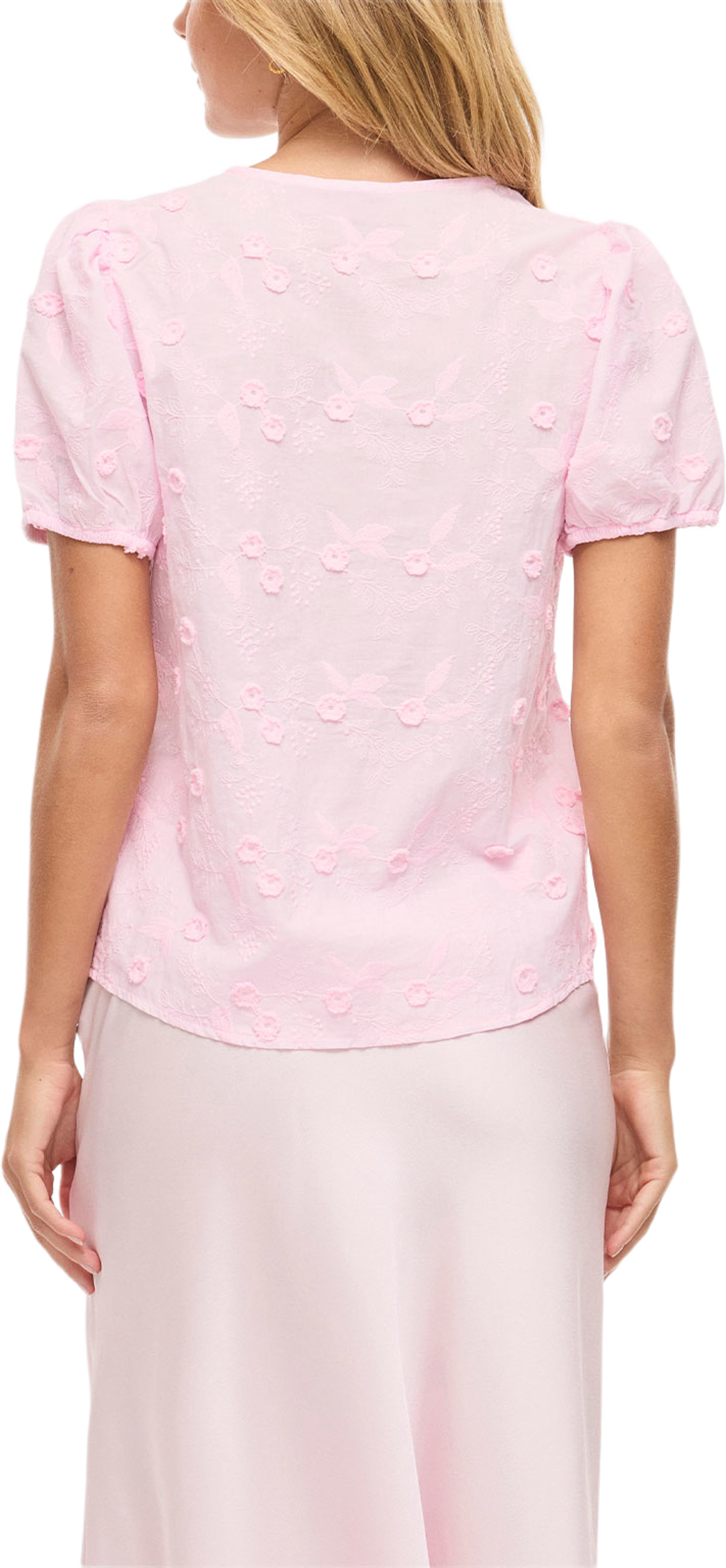 VISIMONE O-NECK S/S TOP/R, från Vila, i färgen Cherry Blossom. Klicka för att öppna bilden i stort format