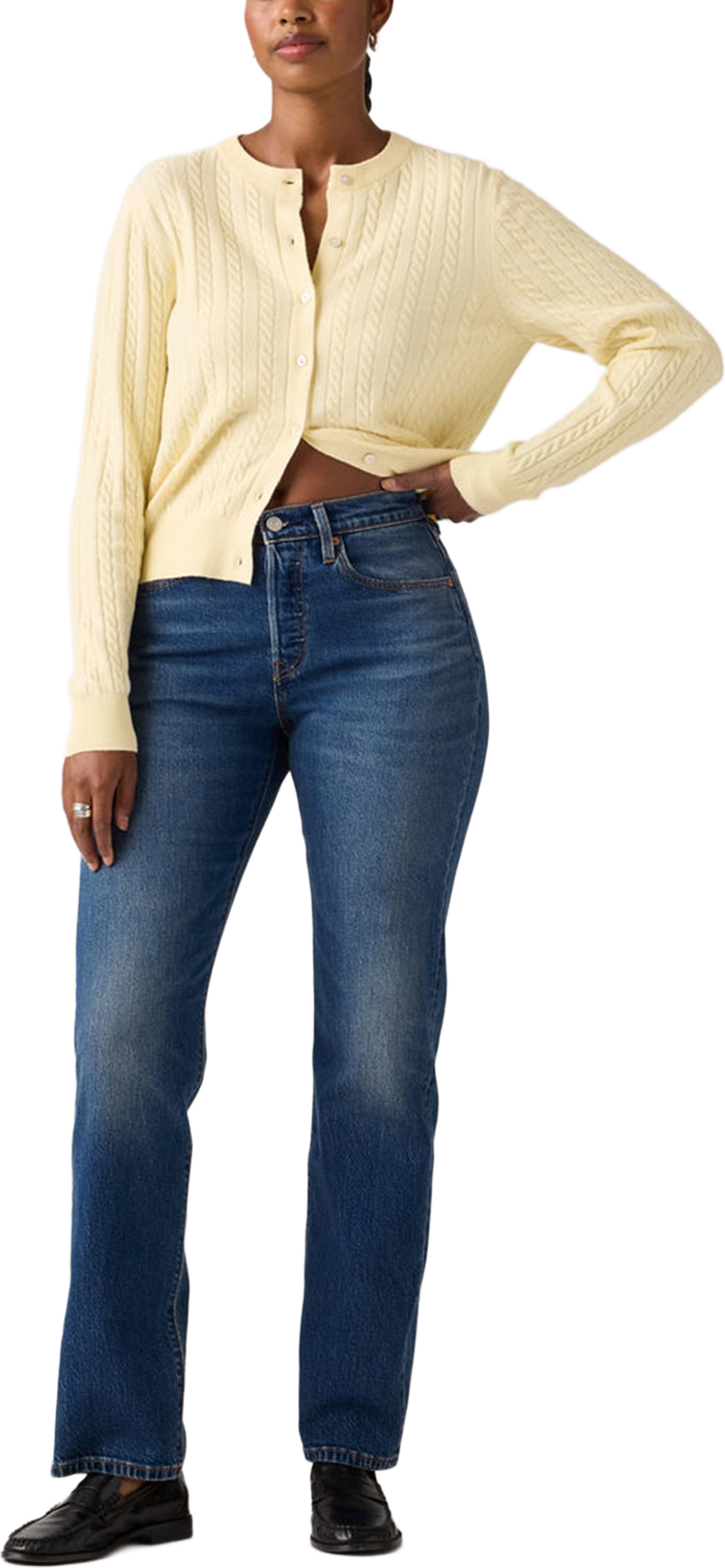 501® Curve Lightweight Jeans, från Levi's, i färgen Dark Indigo - Worn In. Klicka för att öppna bilden i stort format