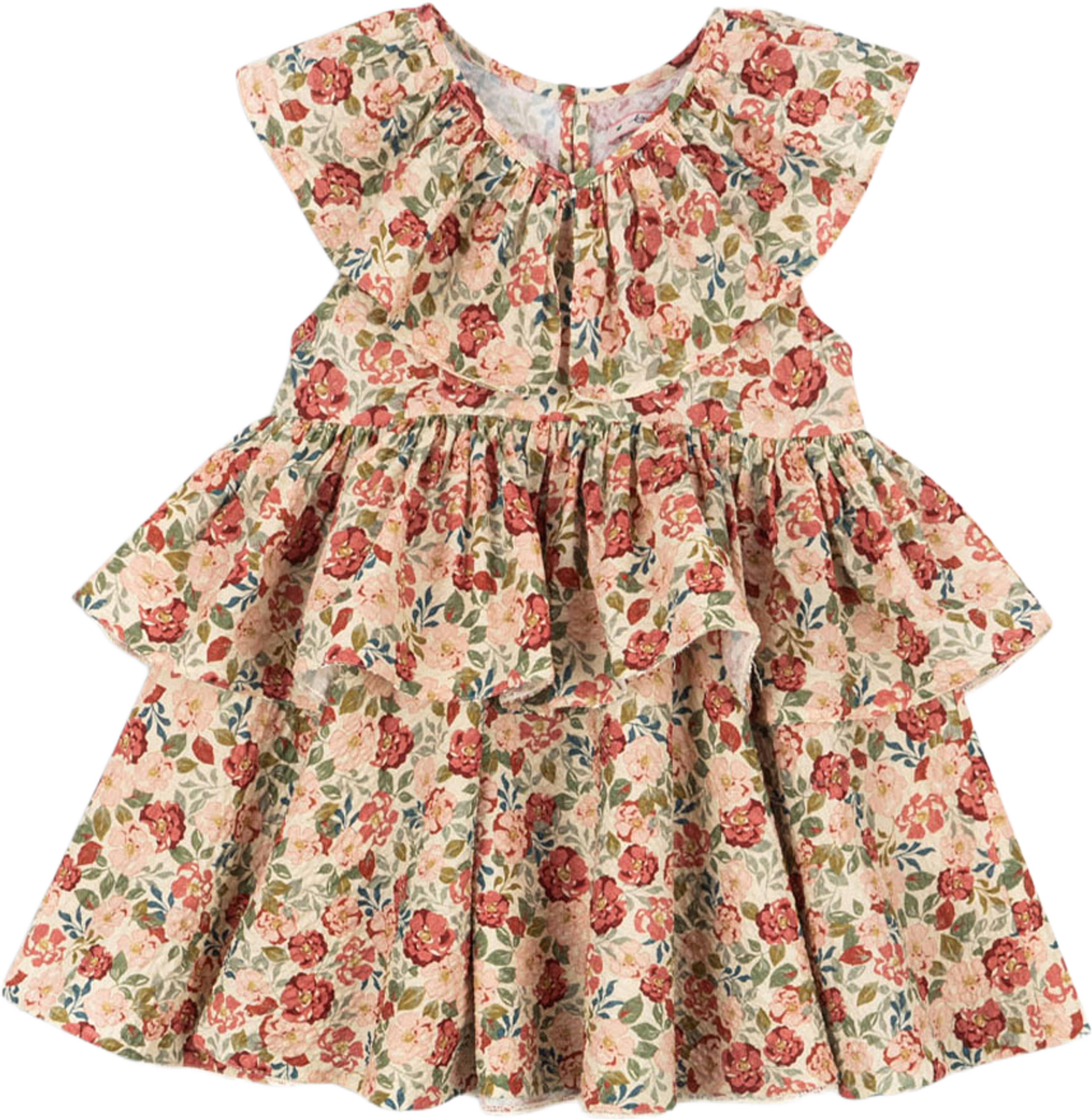 BELLA FRILL DRESS GOTS, från Konges Sløjd, i färgen Tango. Klicka för att öppna bilden i stort format