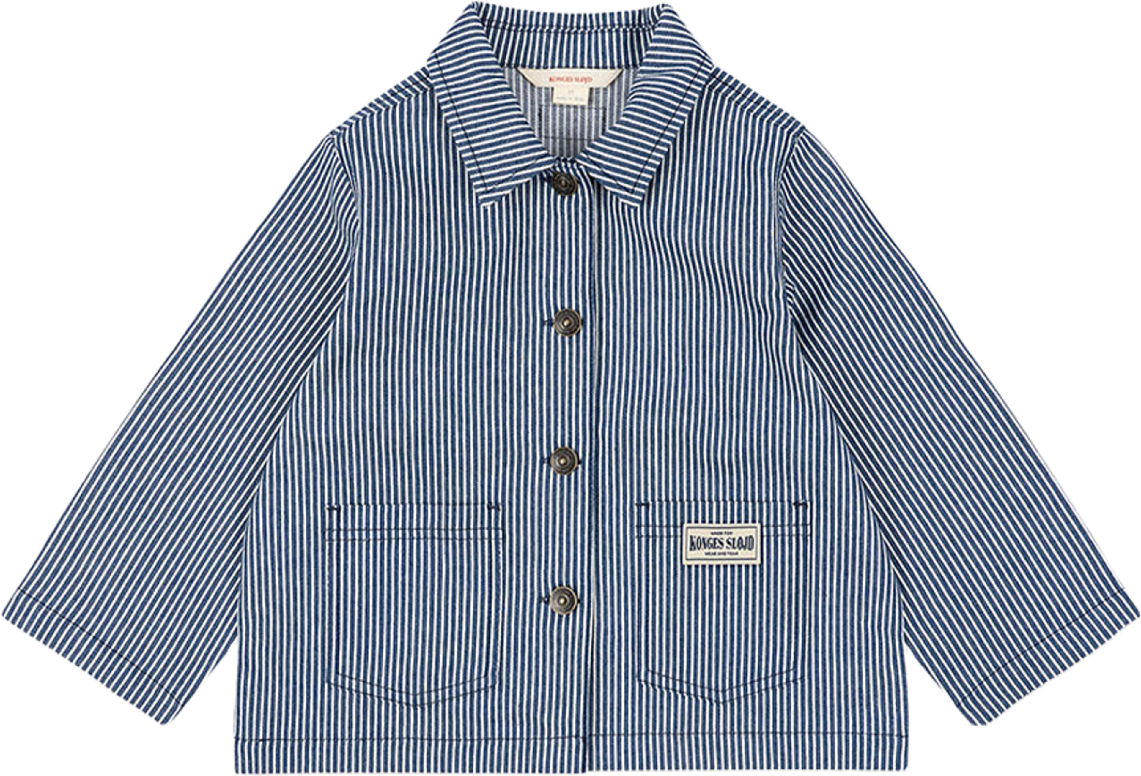 LUC SHIRT JACKET GOTS, från Konges Sløjd, i färgen Blue Stripe. Klicka för att öppna bilden i stort format