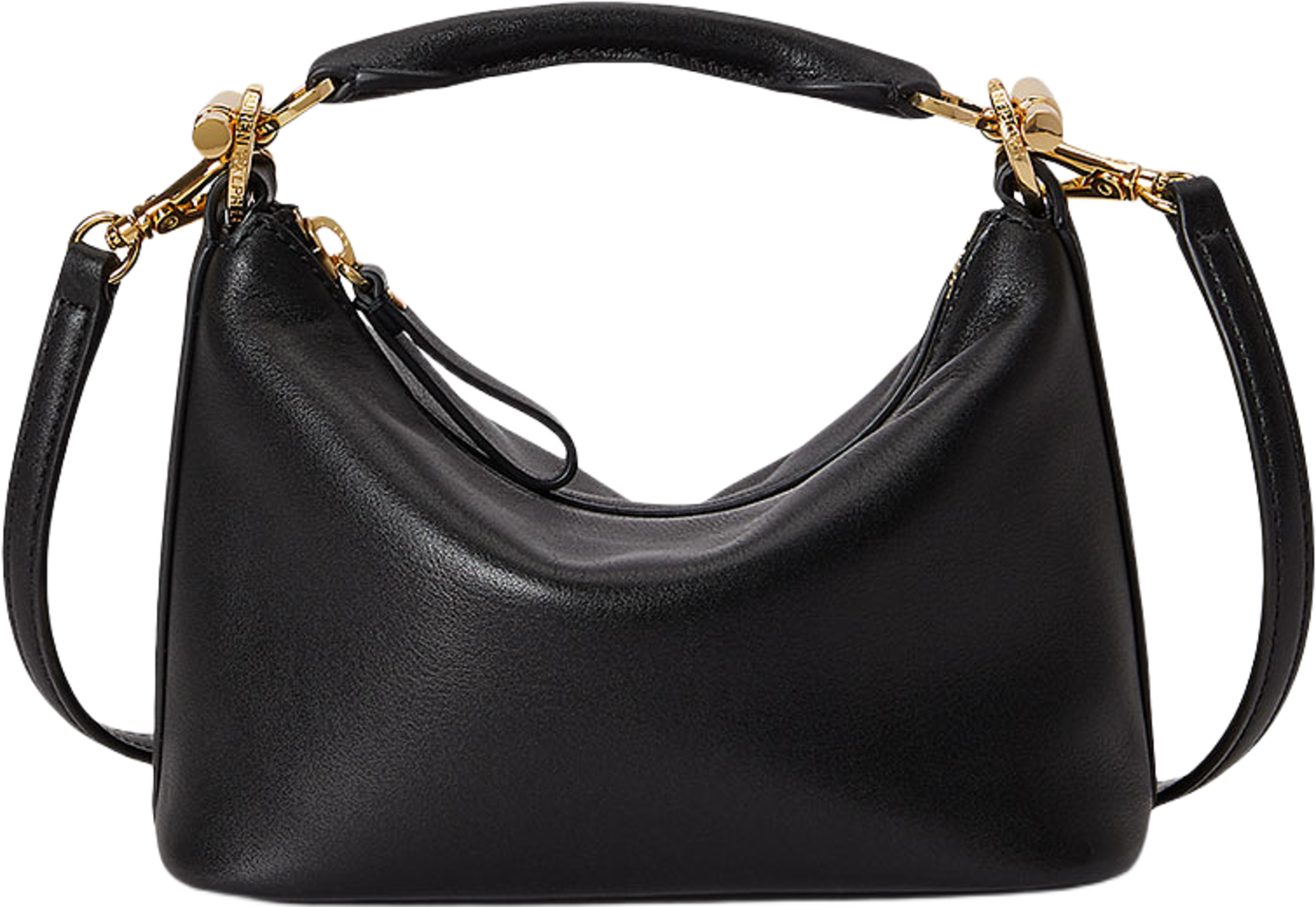 Nappa Leather Mini Blaike Shoulder Bag, från Lauren Ralph Lauren, i färgen Black. Klicka för att öppna bilden i stort format