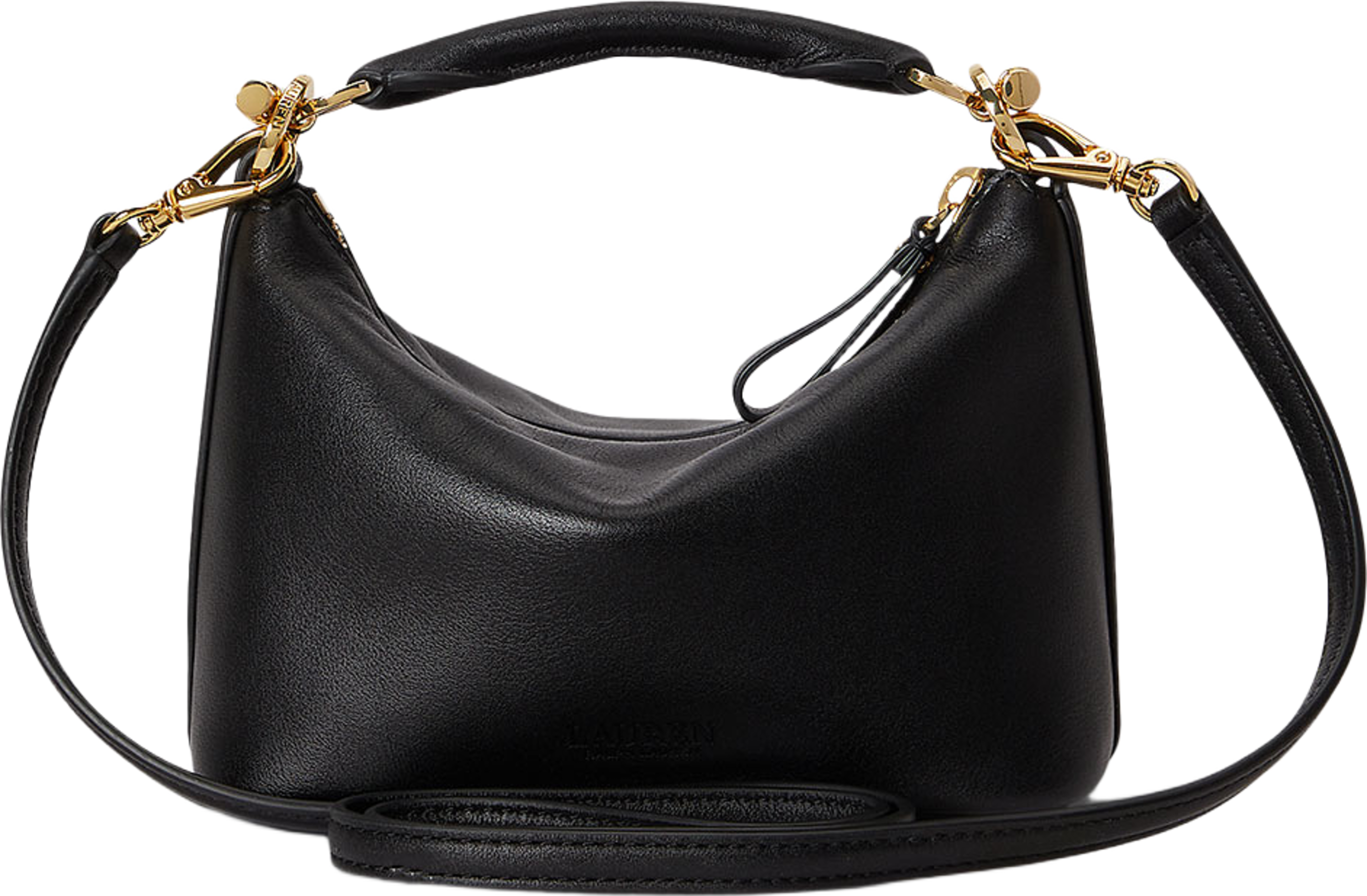 Nappa Leather Mini Blaike Shoulder Bag, från Lauren Ralph Lauren, i färgen Black. Klicka för att öppna bilden i stort format
