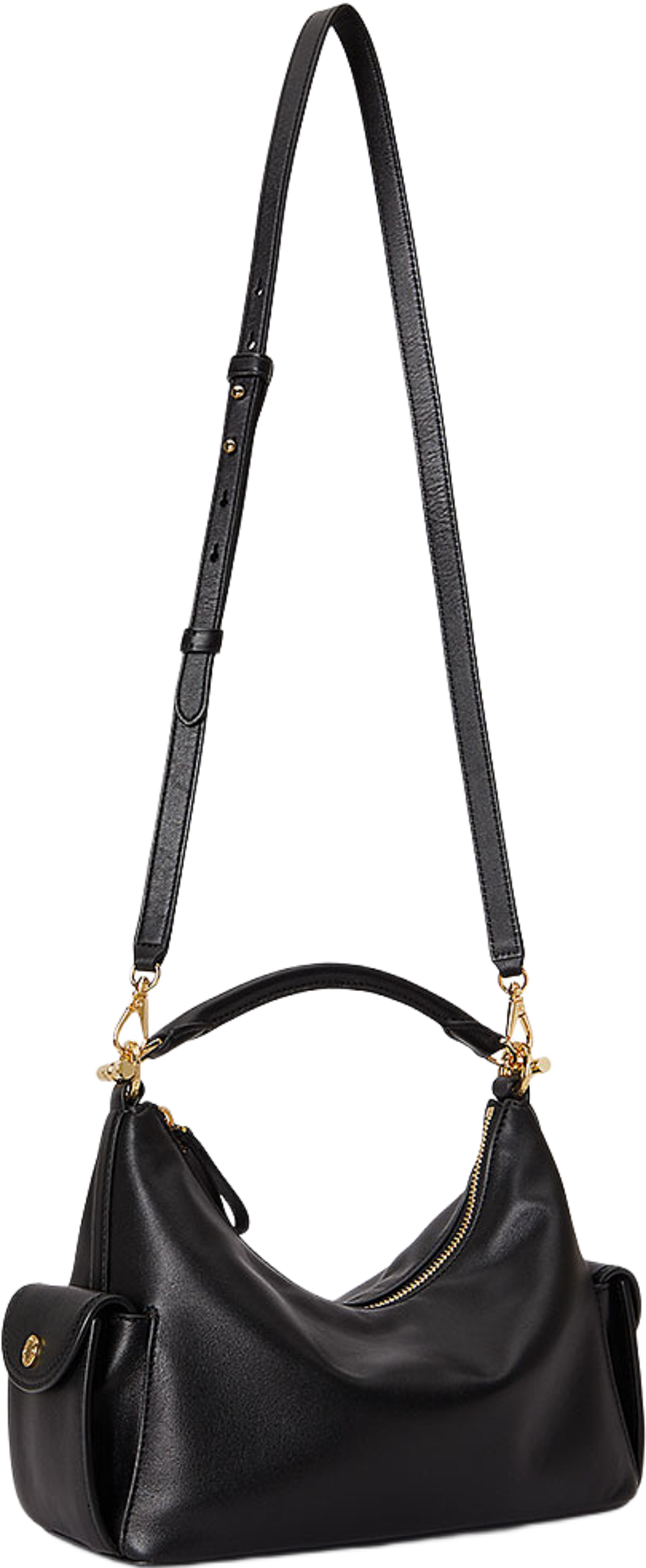 Nappa Leather Small Blaike Shoulder Bag, från Lauren Ralph Lauren, i färgen Black. Klicka för att öppna bilden i stort format