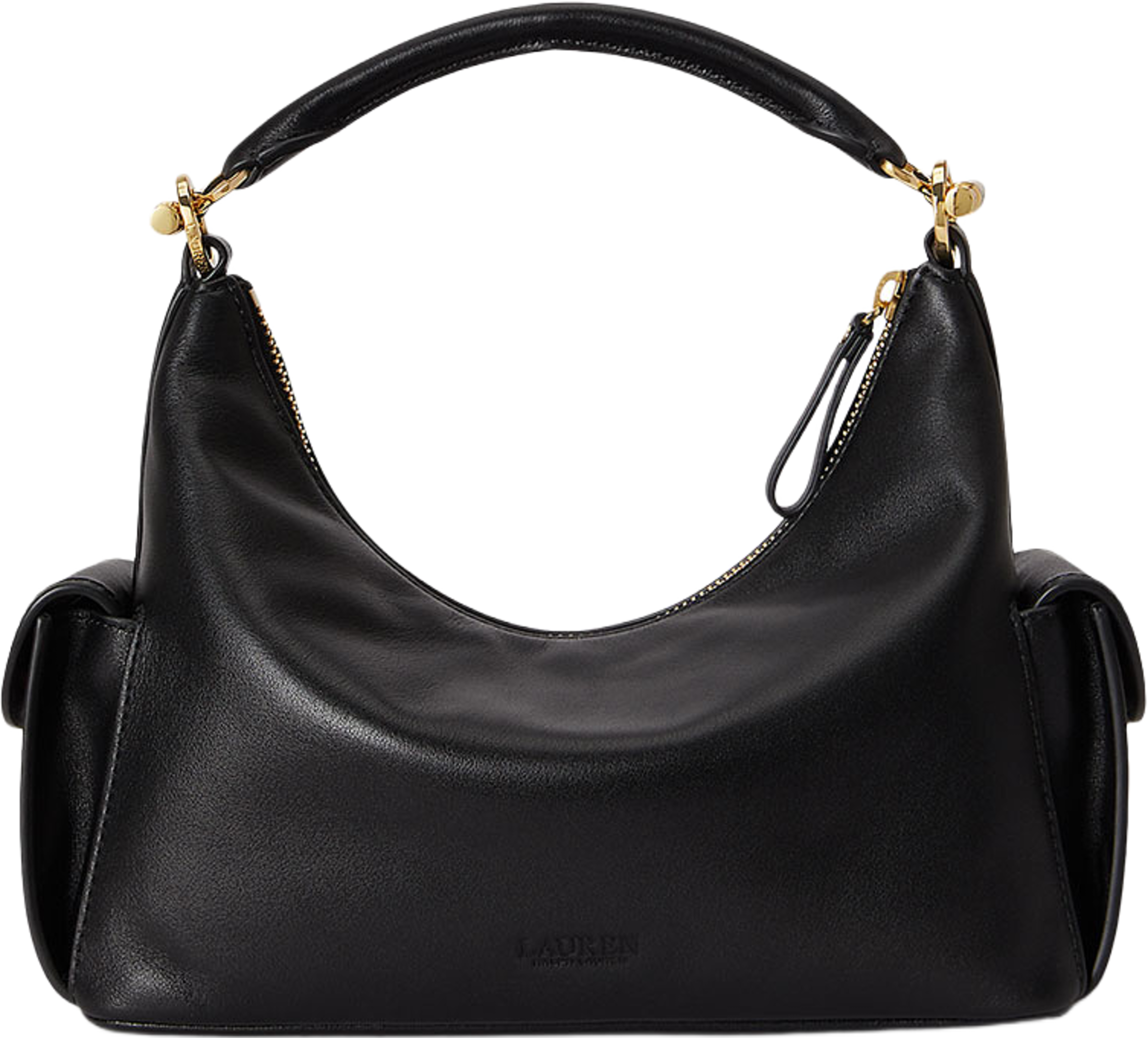 Nappa Leather Small Blaike Shoulder Bag, från Lauren Ralph Lauren, i färgen Black. Klicka för att öppna bilden i stort format