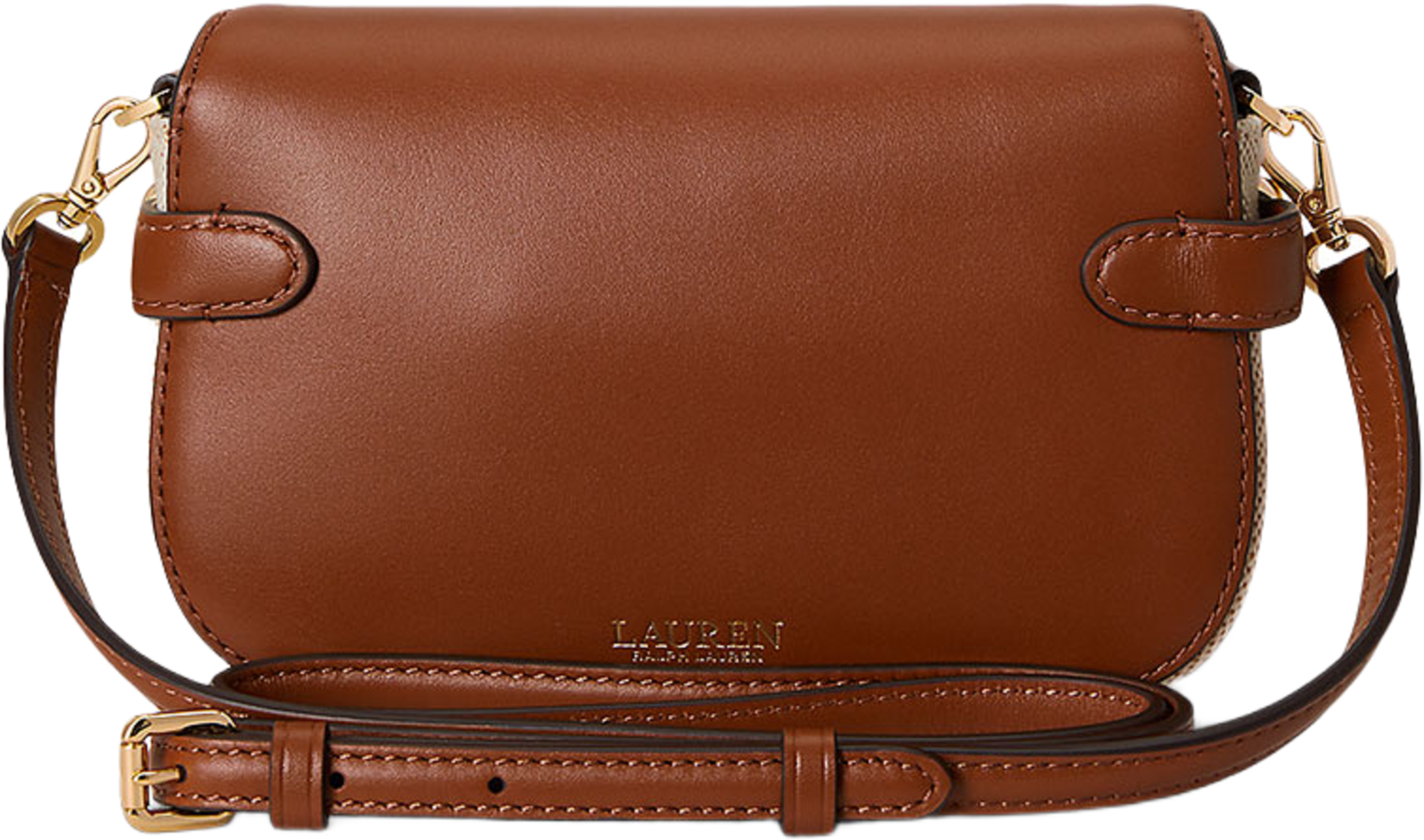 Canvas Small Blaike Crossbody Bag, från Lauren Ralph Lauren, i färgen Ntrl/Buff Canvas/Tan. Klicka för att öppna bilden i stort format