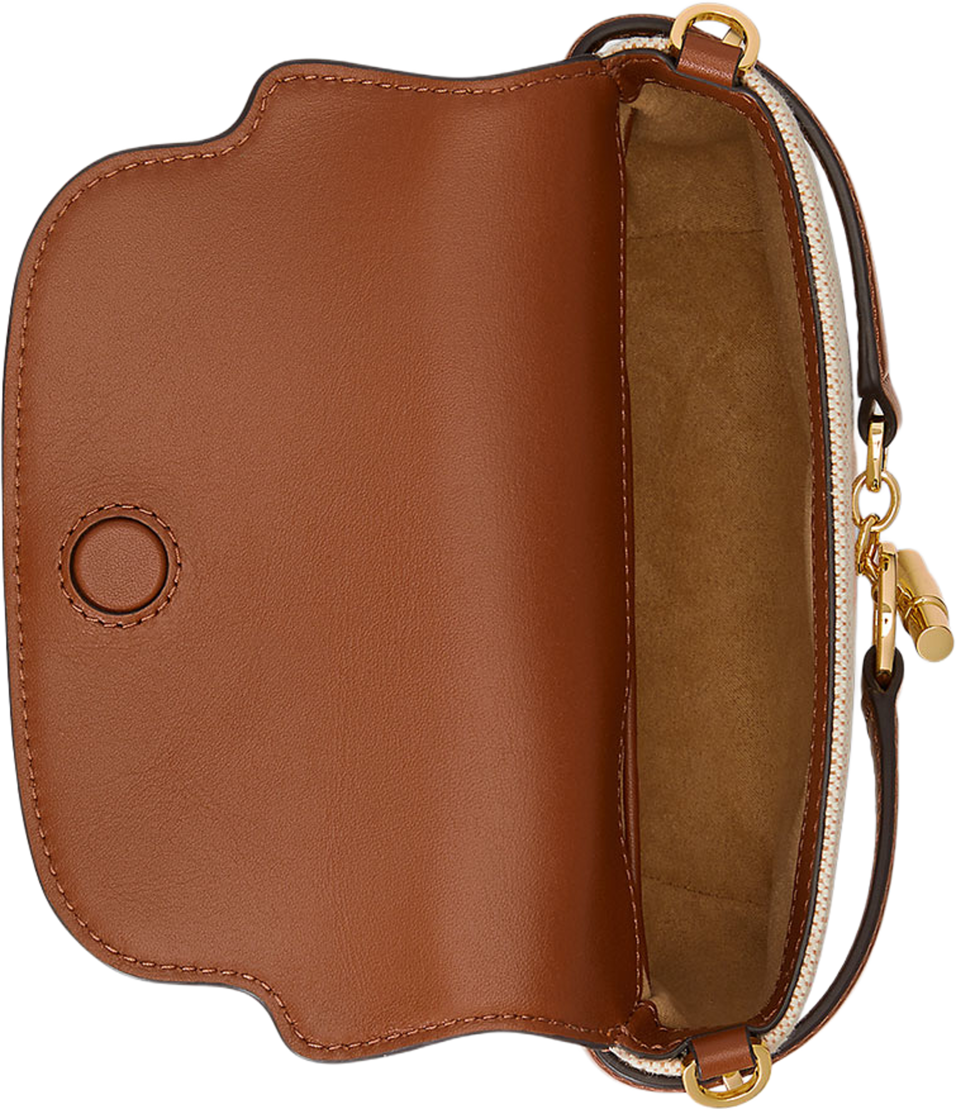 Canvas Small Blaike Crossbody Bag, från Lauren Ralph Lauren, i färgen Ntrl/Buff Canvas/Tan. Klicka för att öppna bilden i stort format