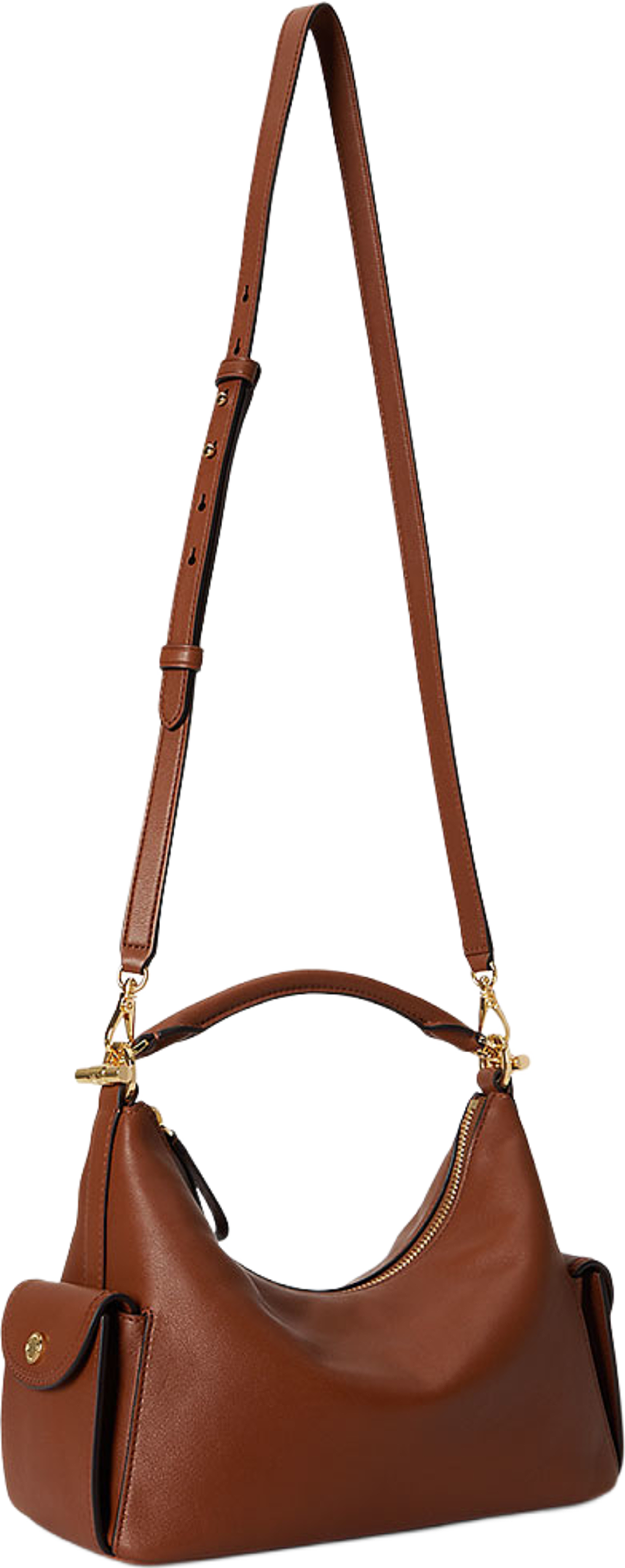 Nappa Leather Small Blaike Shoulder Bag, från Lauren Ralph Lauren, i färgen Lauren Tan. Klicka för att öppna bilden i stort format