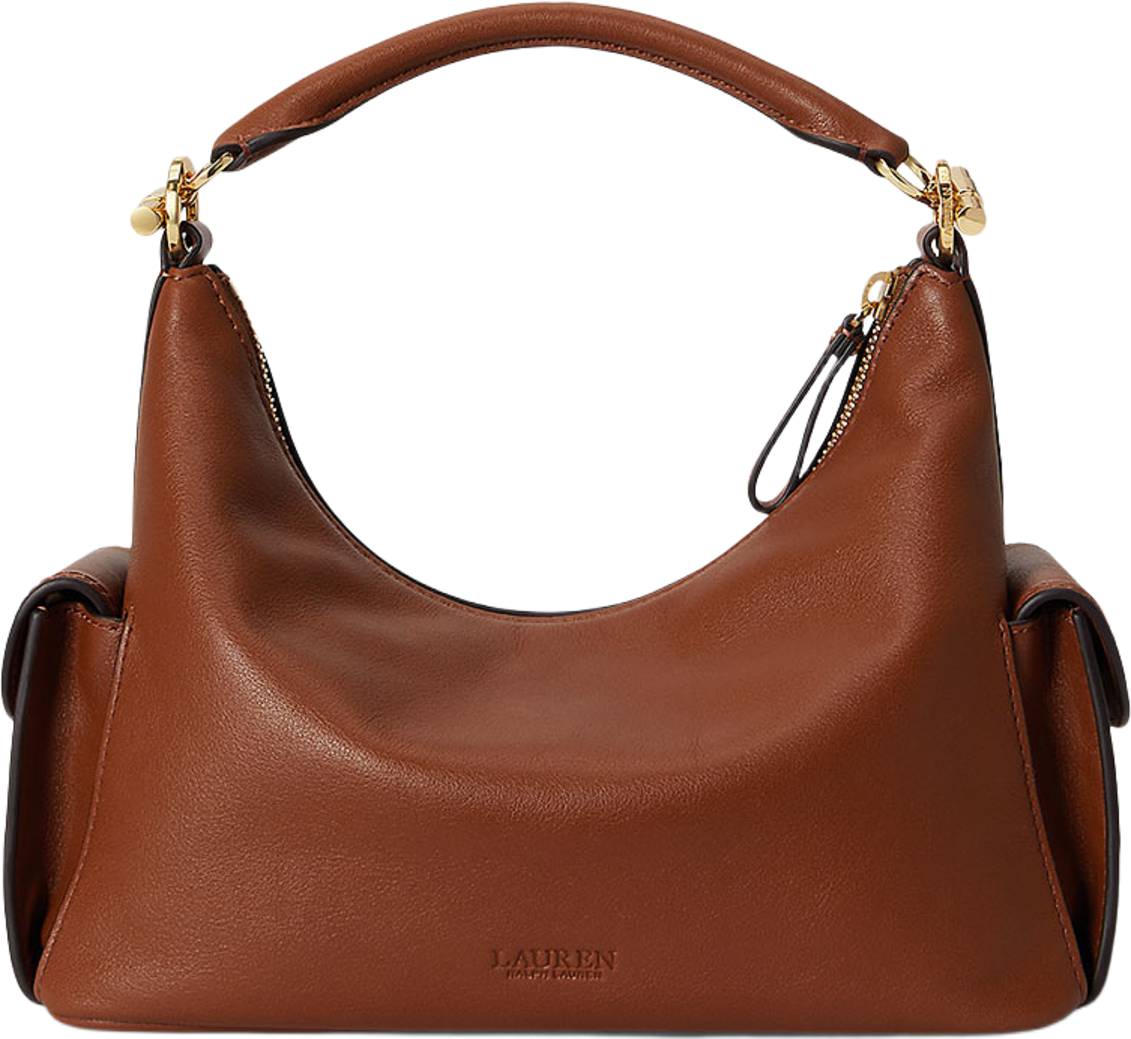 Nappa Leather Small Blaike Shoulder Bag, från Lauren Ralph Lauren, i färgen Lauren Tan. Klicka för att öppna bilden i stort format