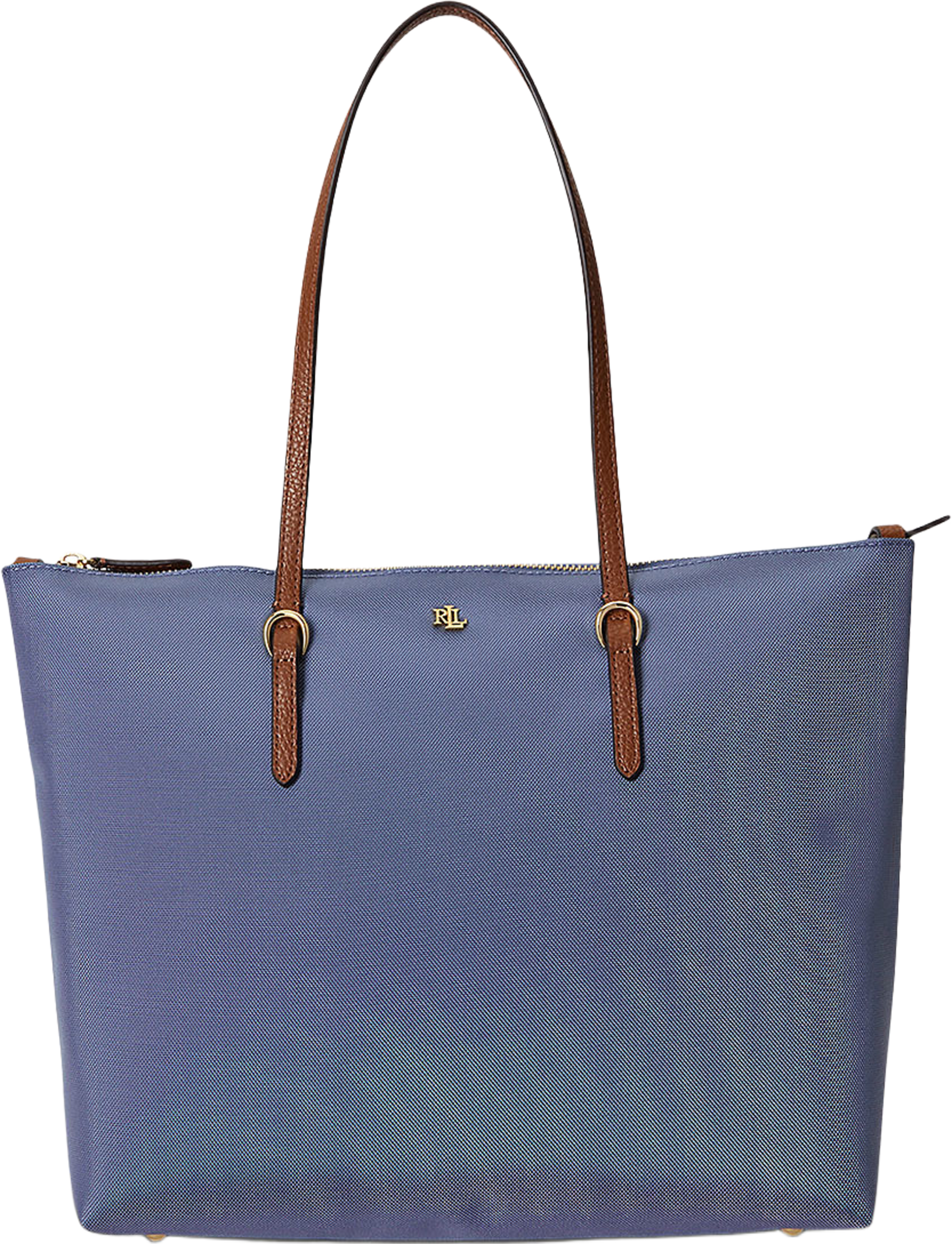 Nylon Medium Keaton Tote, från Lauren Ralph Lauren, i färgen Carson Blue/Lauren Tan. Klicka för att öppna bilden i stort format