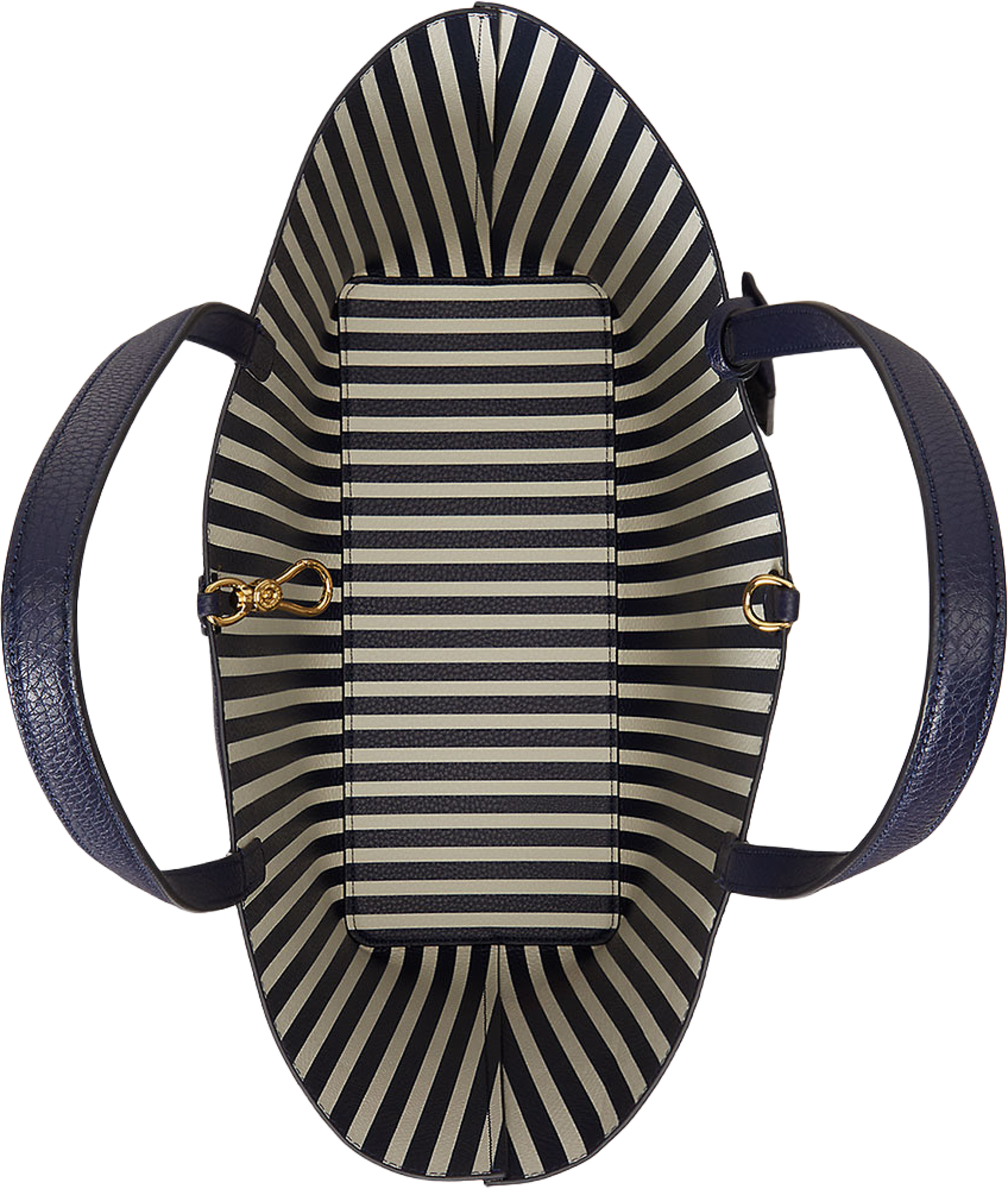 Faux-Leather Reversible Tote, från Lauren Ralph Lauren, i färgen Refined Navy/Skinny Stripe. Klicka för att öppna bilden i stort format