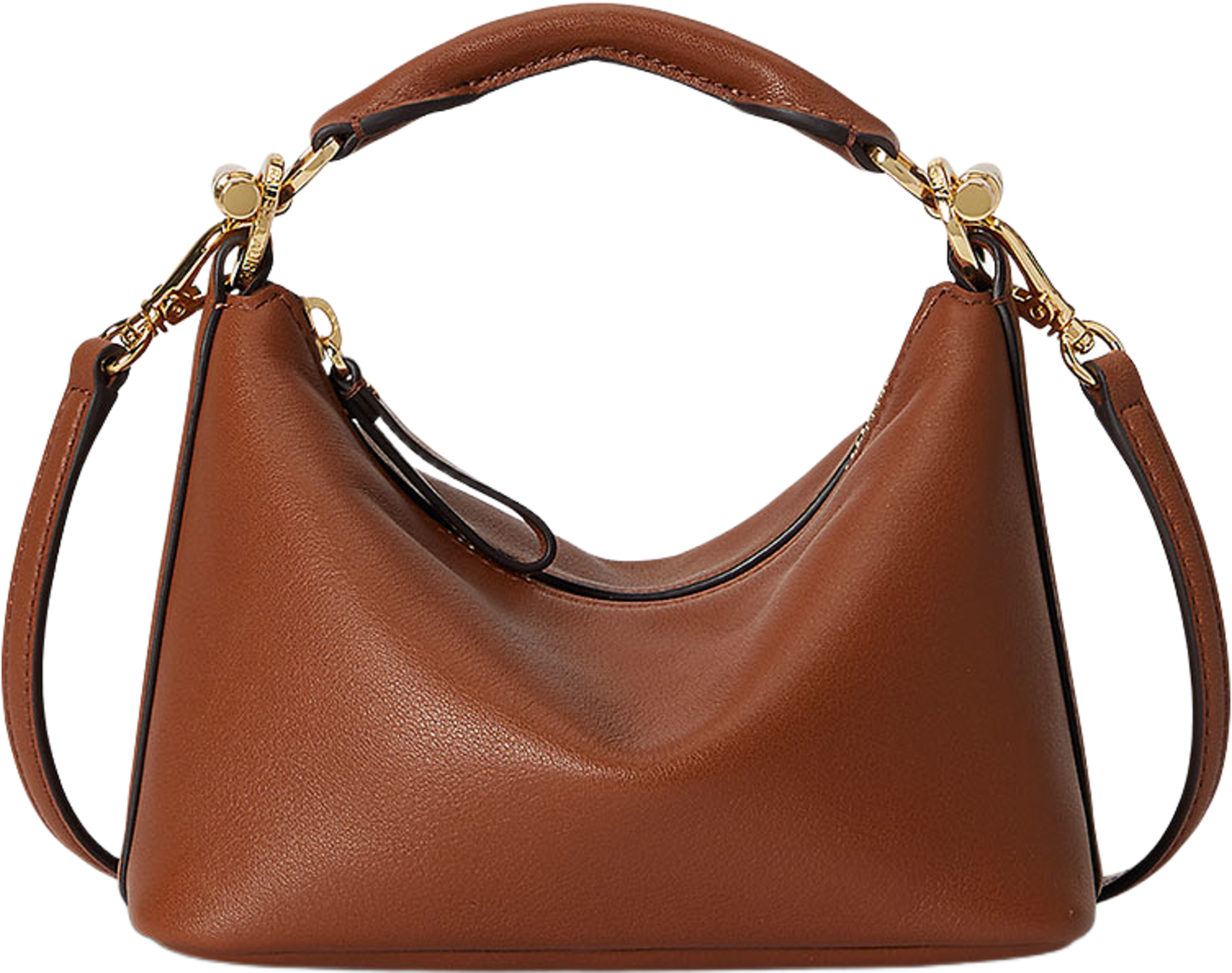 Nappa Leather Mini Blaike Shoulder Bag, från Lauren Ralph Lauren, i färgen Lauren Tan. Klicka för att öppna bilden i stort format