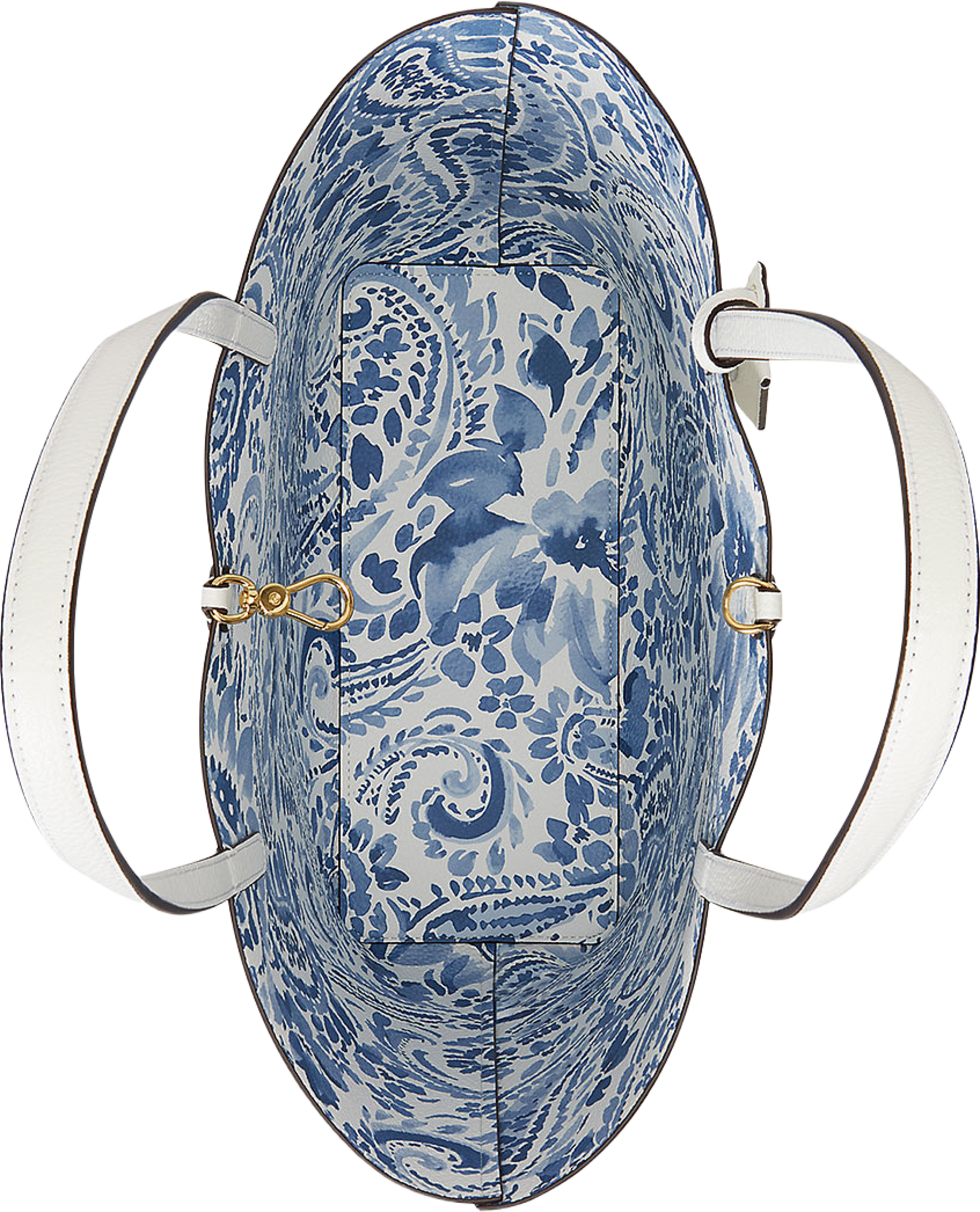 Faux-Leather Reversible Tote, från Lauren Ralph Lauren, i färgen White/Summer Paisley. Klicka för att öppna bilden i stort format