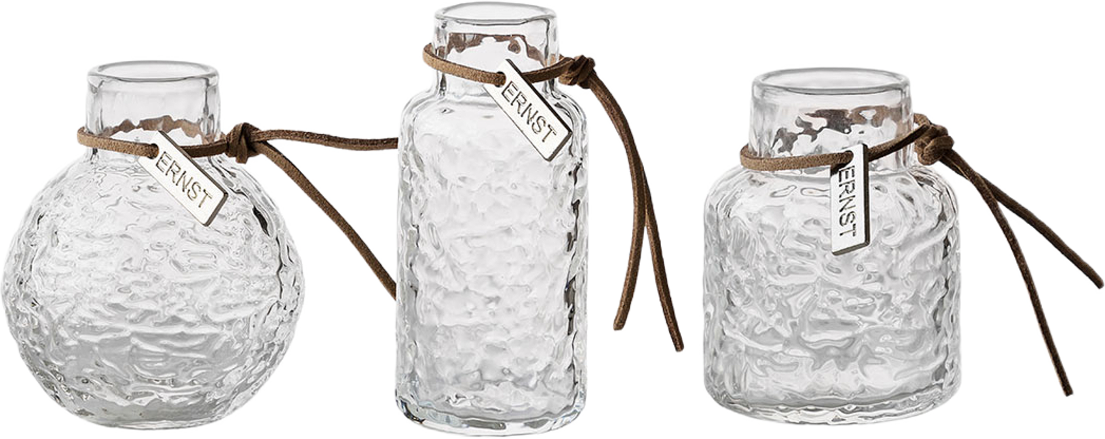 Glasvaser 3-pack, från ERNST, i färgen Klar. Klicka för att öppna bilden i stort format