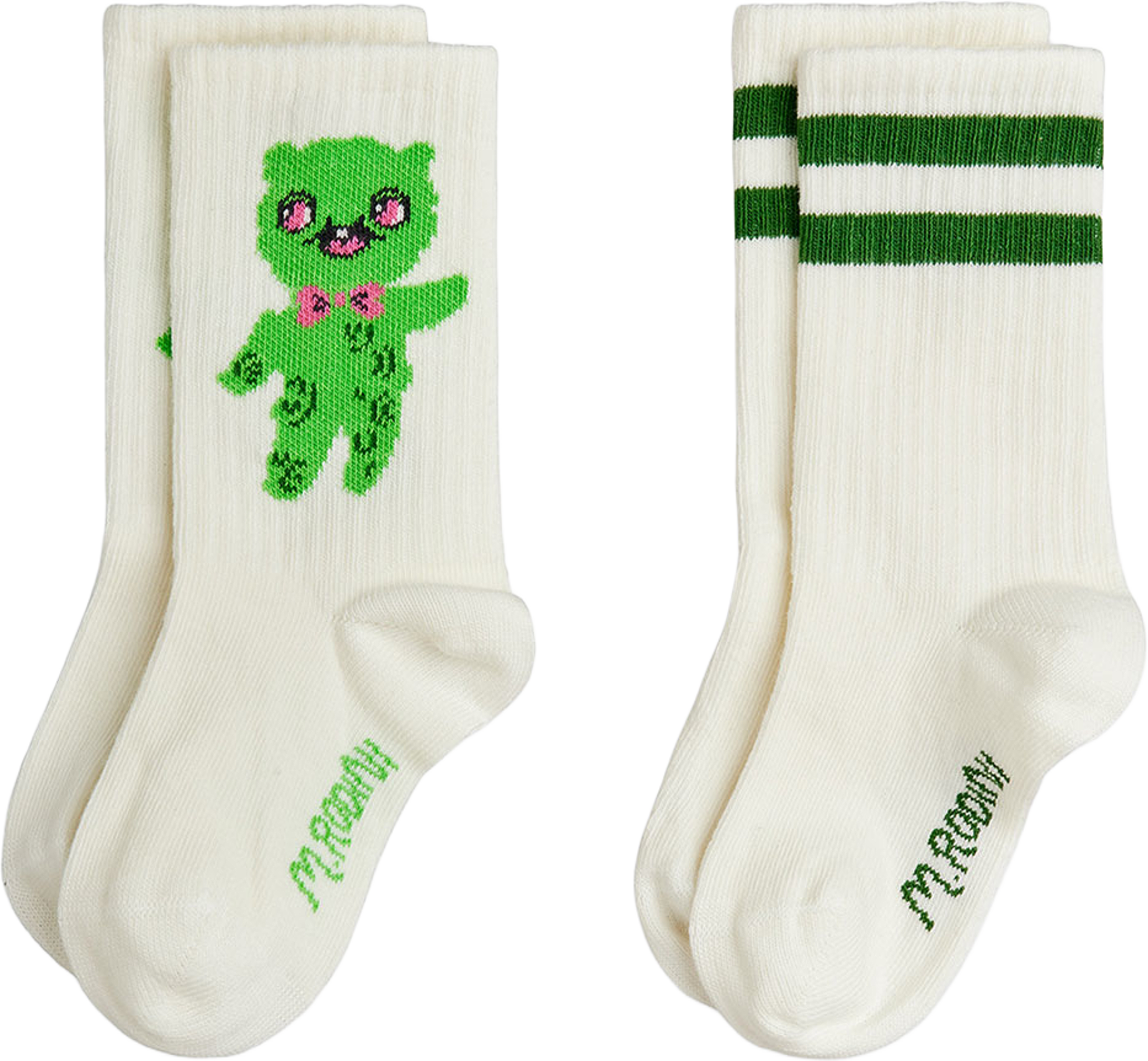 Alien 2-Pack Strumpor, från Mini Rodini, i färgen Off-white. Klicka för att öppna bilden i stort format