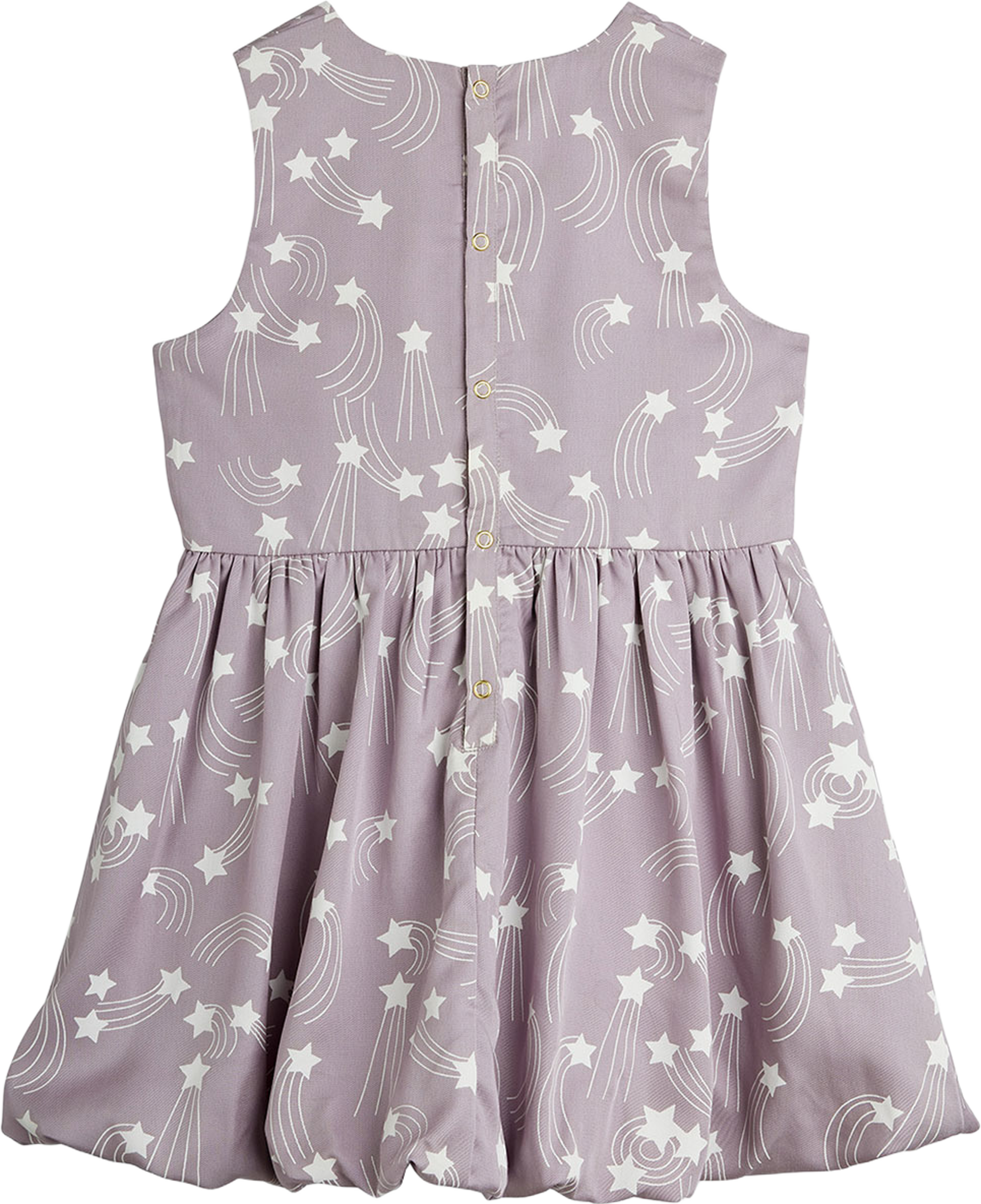 Starfall Print Klänning, från Mini Rodini, i färgen Purple. Klicka för att öppna bilden i stort format