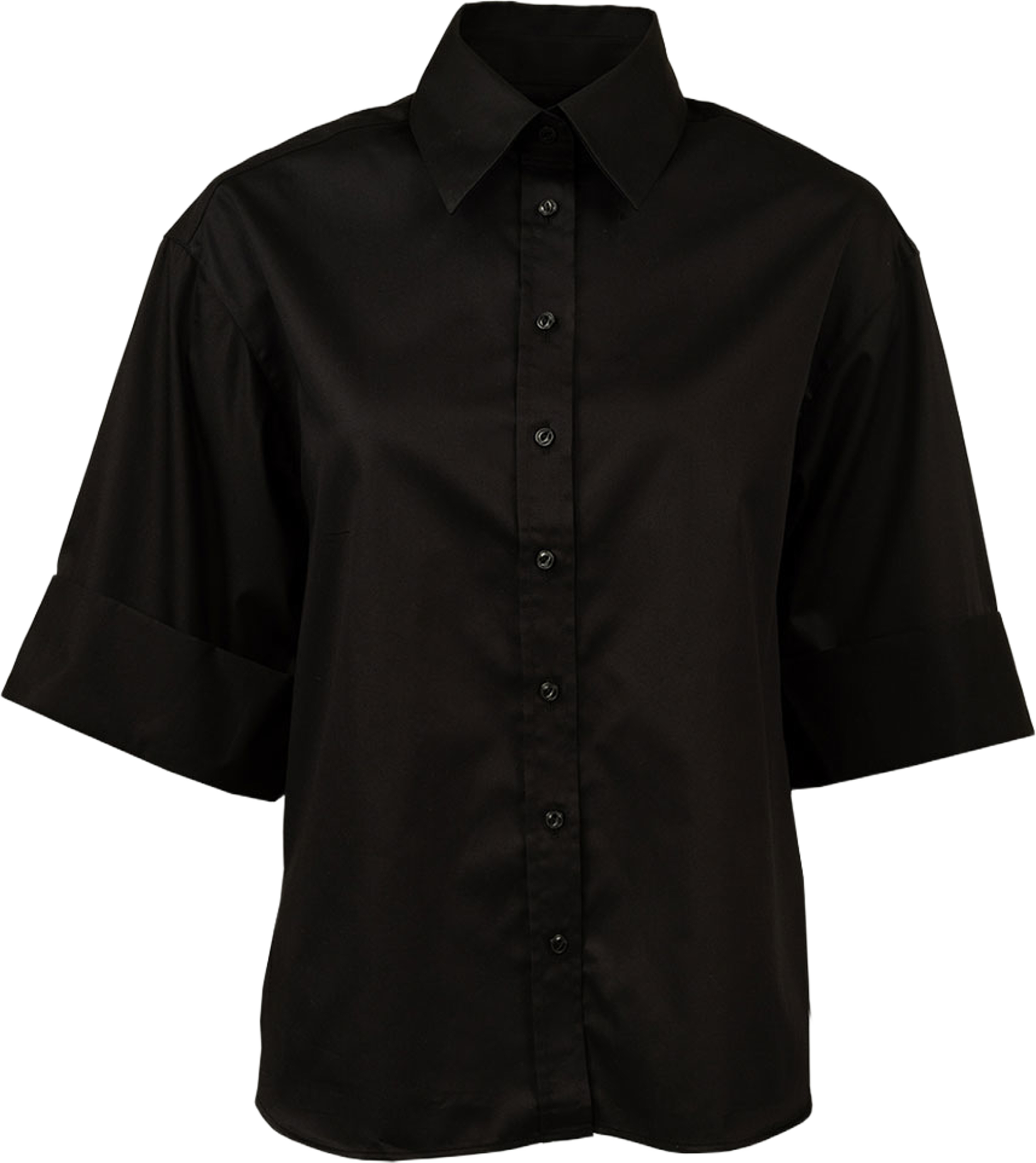 Kortärmad Skjorta Jaylin Cotton Poplin, från The Shirt Factory, i färgen Black. Klicka för att öppna bilden i stort format