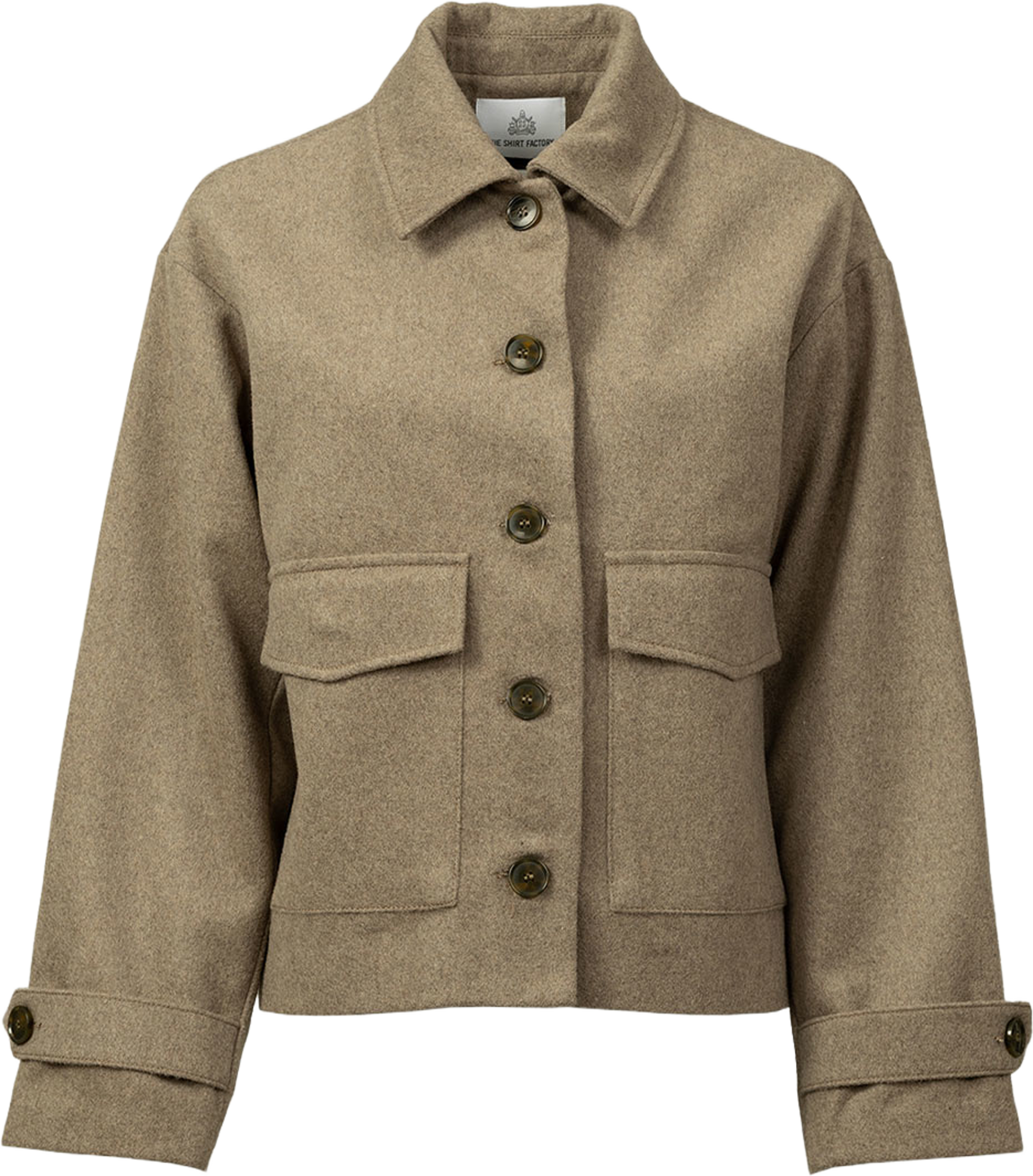 Jacka Camille Aura Wool Jacket, från The Shirt Factory, i färgen Beige. Klicka för att öppna bilden i stort format