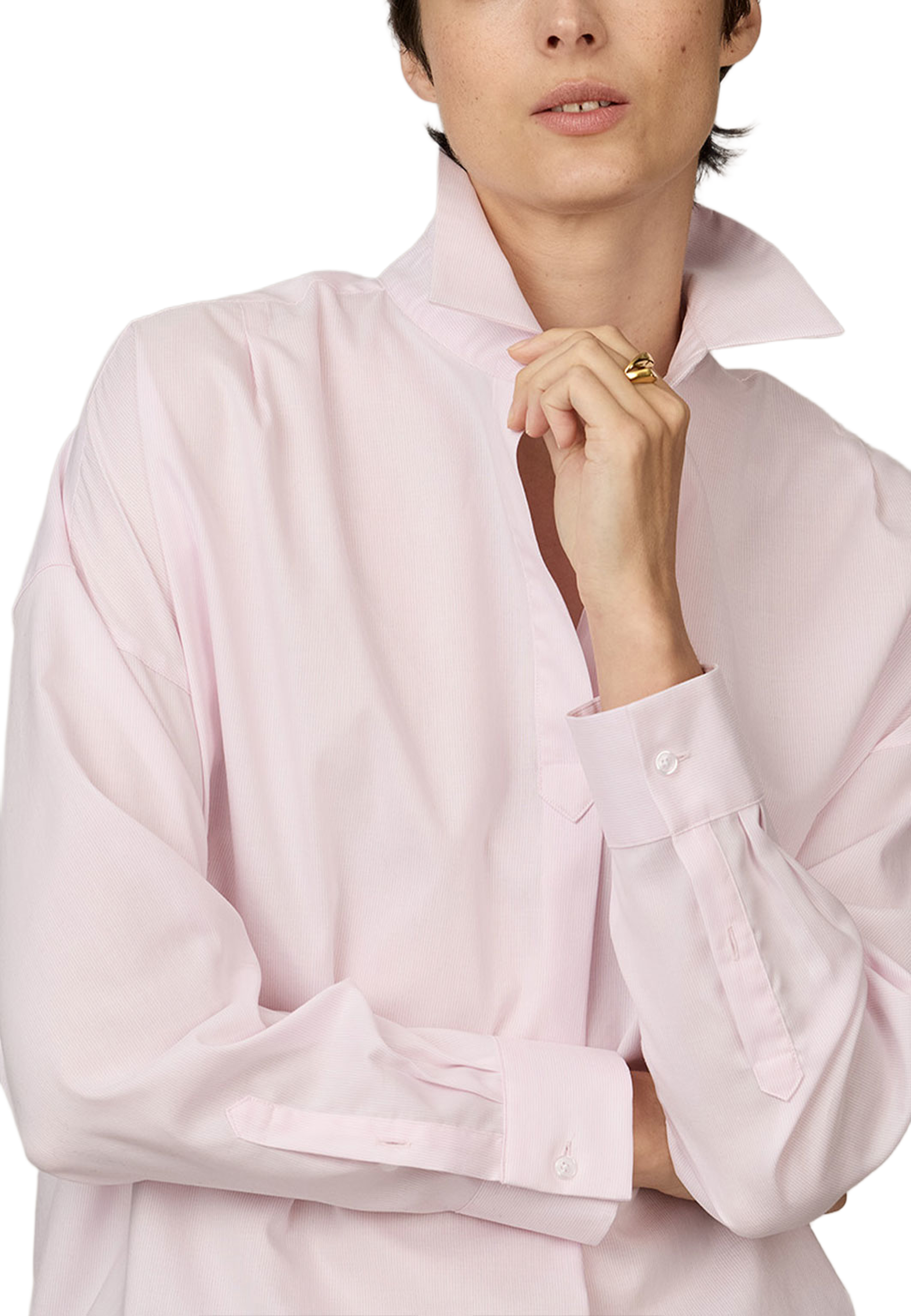 Skjorta Mia Oxford Stripe, från The Shirt Factory, i färgen Lt.pink. Klicka för att öppna bilden i stort format