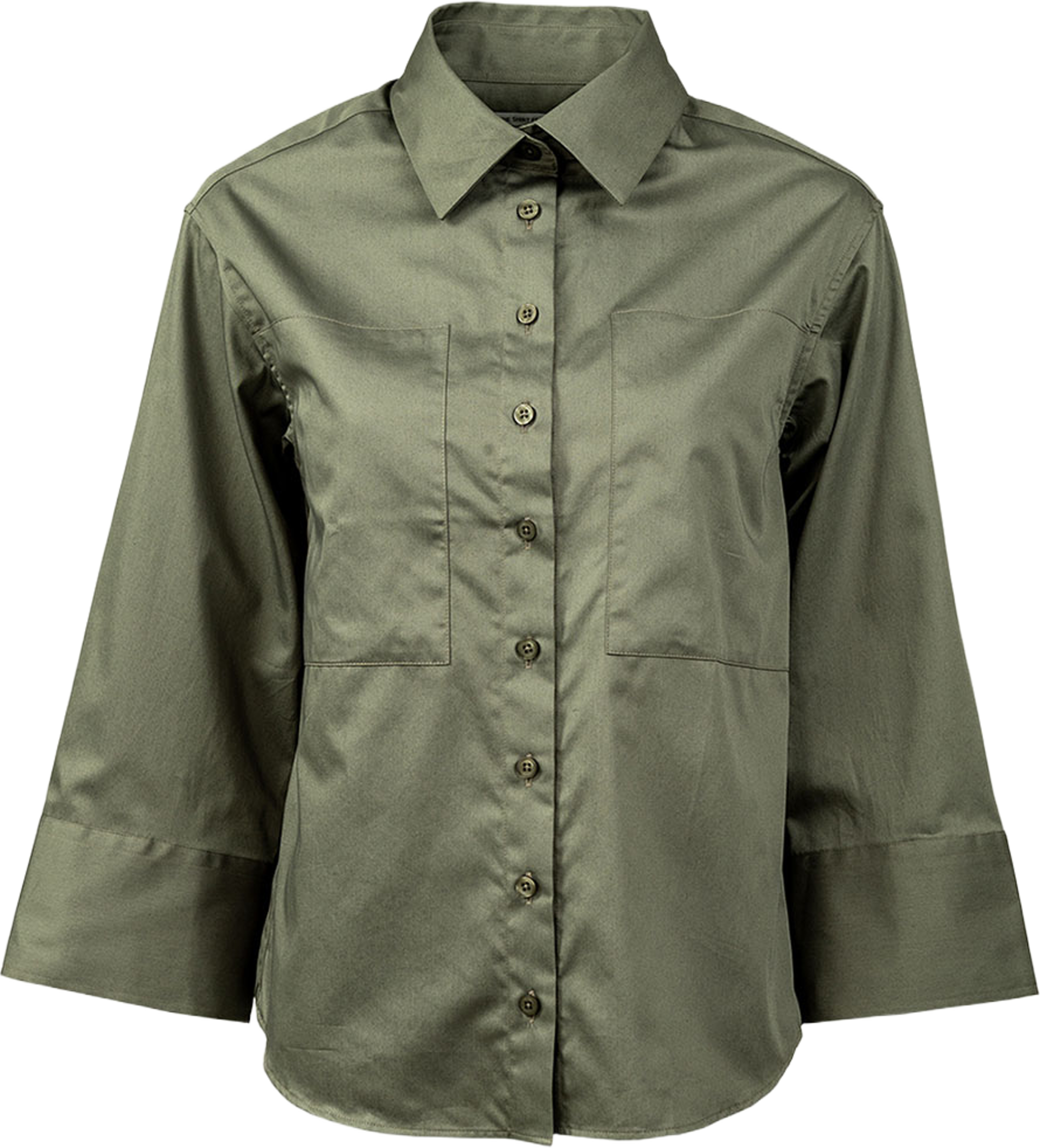 Skjorta Emilia Cotton Poplin, från The Shirt Factory, i färgen Green. Klicka för att öppna bilden i stort format