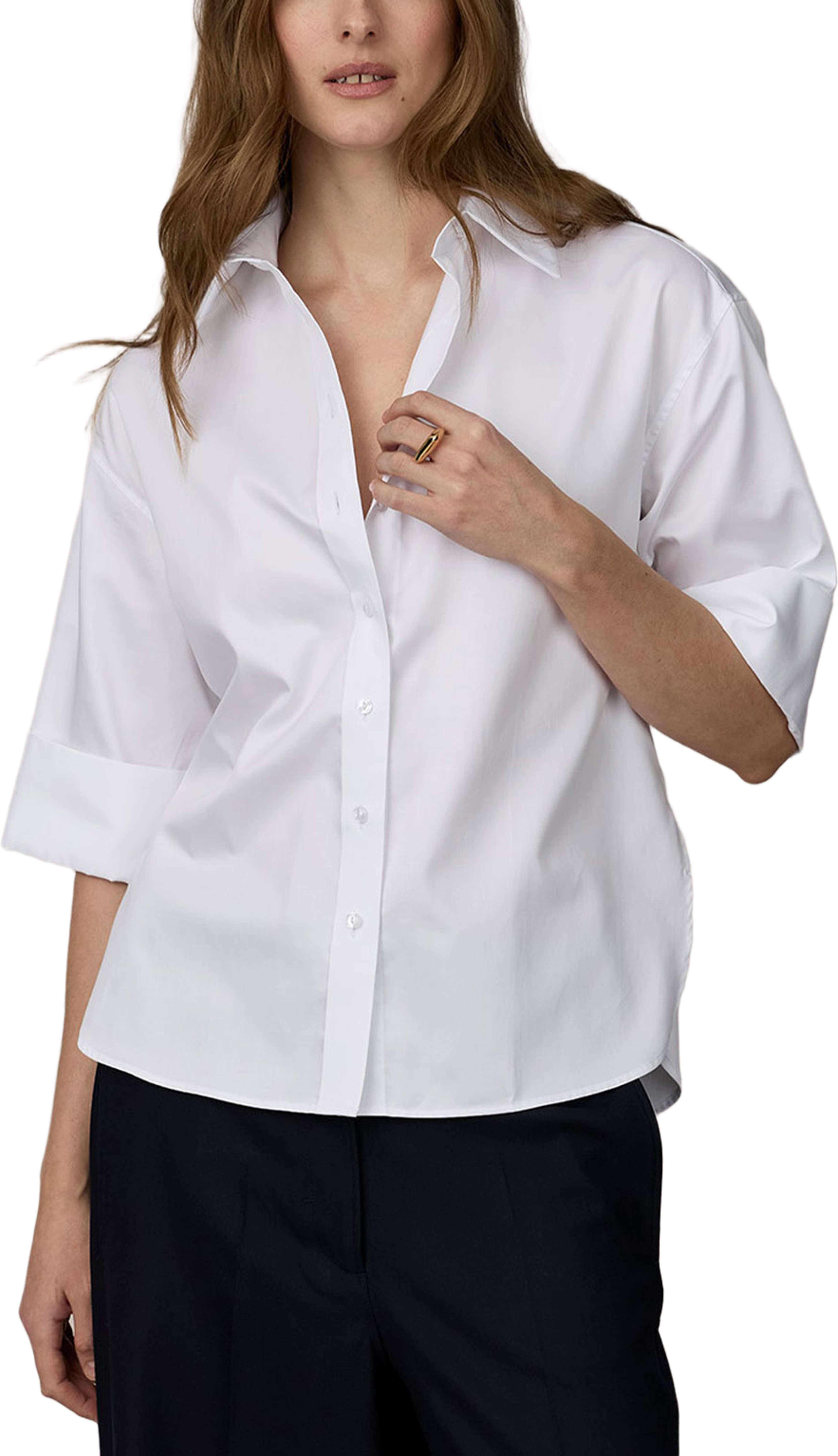 Skjorta Jaylin Cotton Sateen, från The Shirt Factory, i färgen White. Klicka för att öppna bilden i stort format