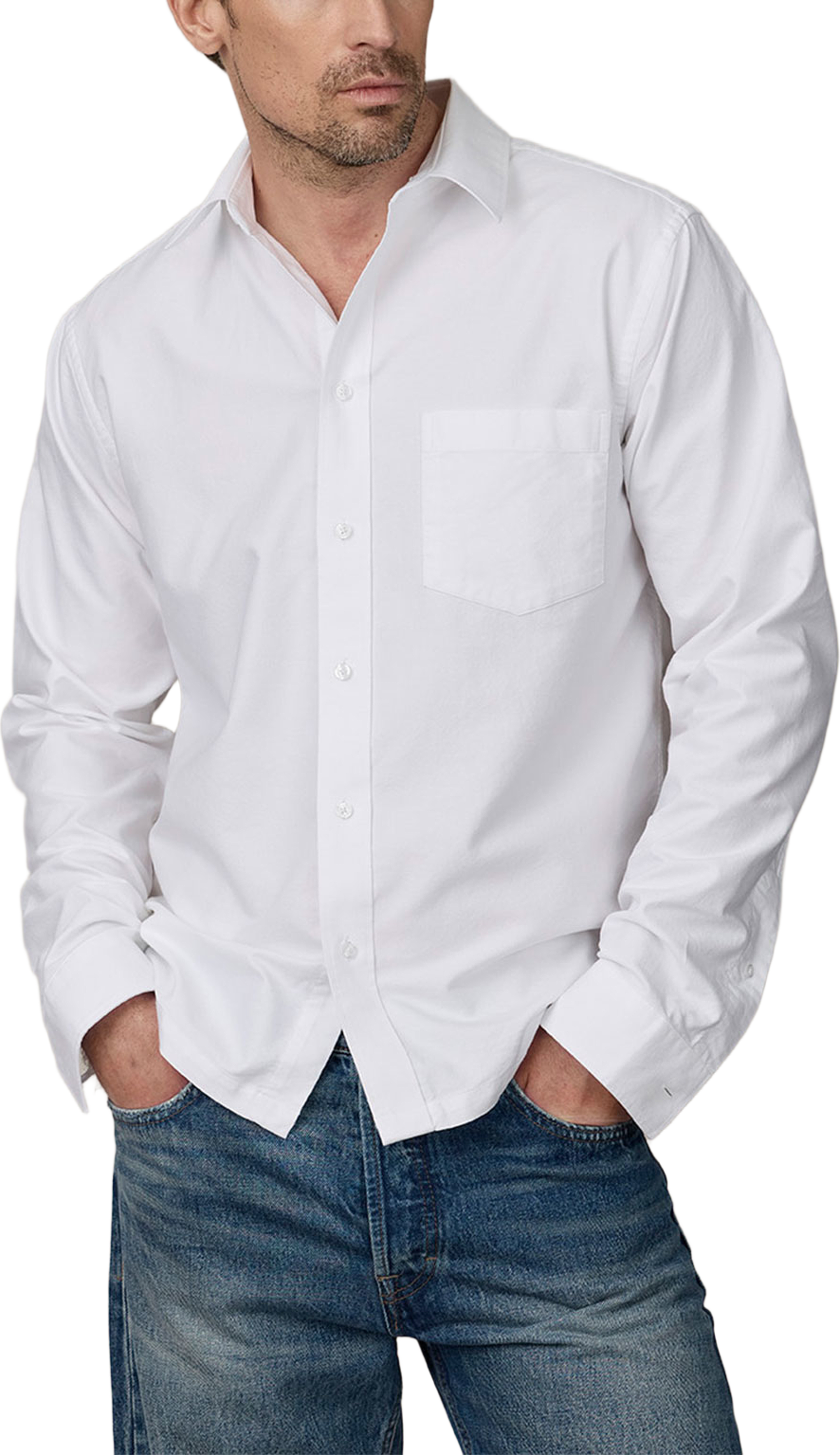 Skjorta boston Oxford, från The Shirt Factory, i färgen White. Klicka för att öppna bilden i stort format