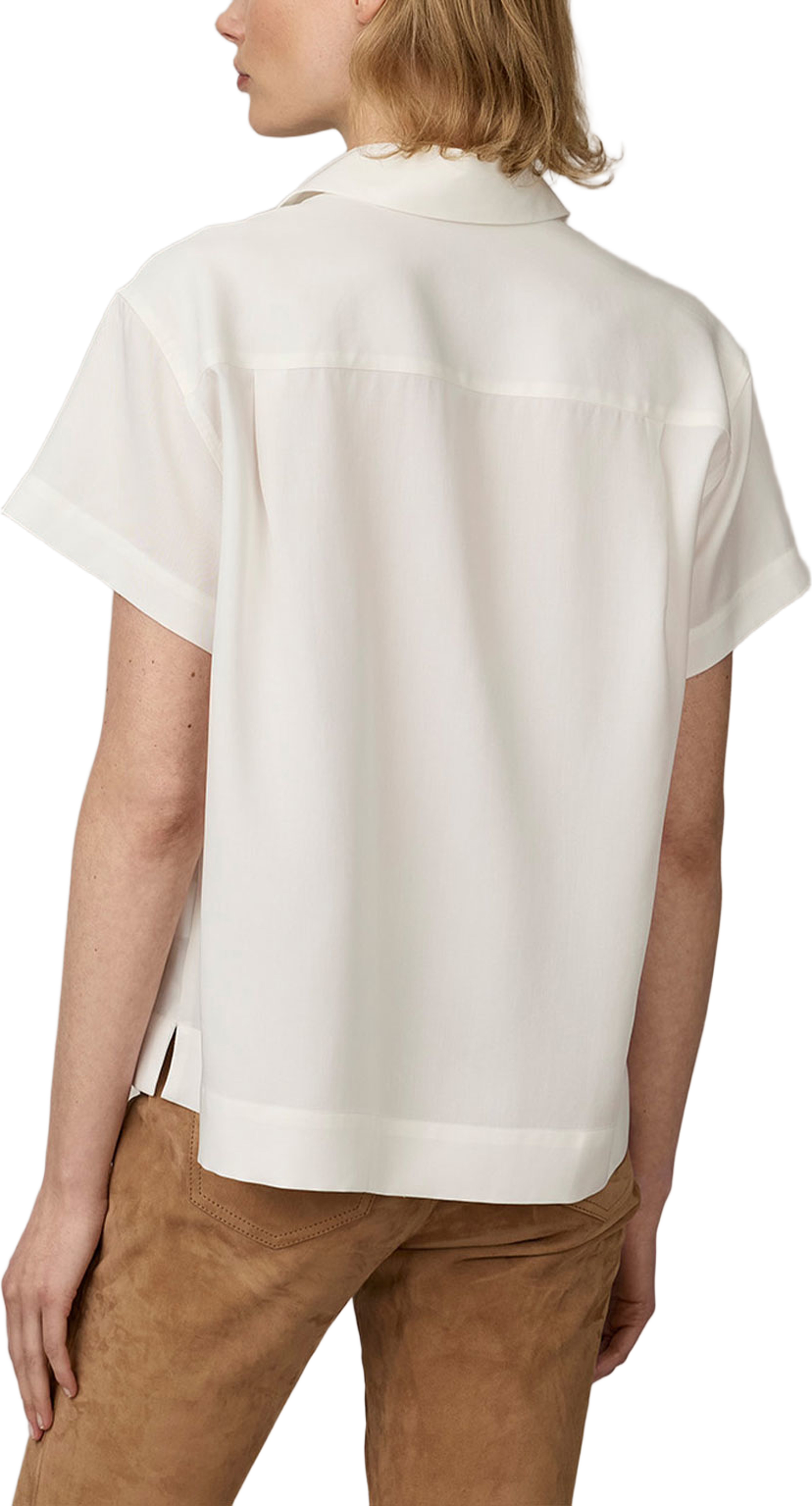Kortärmad blus esme soft lyocell, från The Shirt Factory, i färgen Off White. Klicka för att öppna bilden i stort format