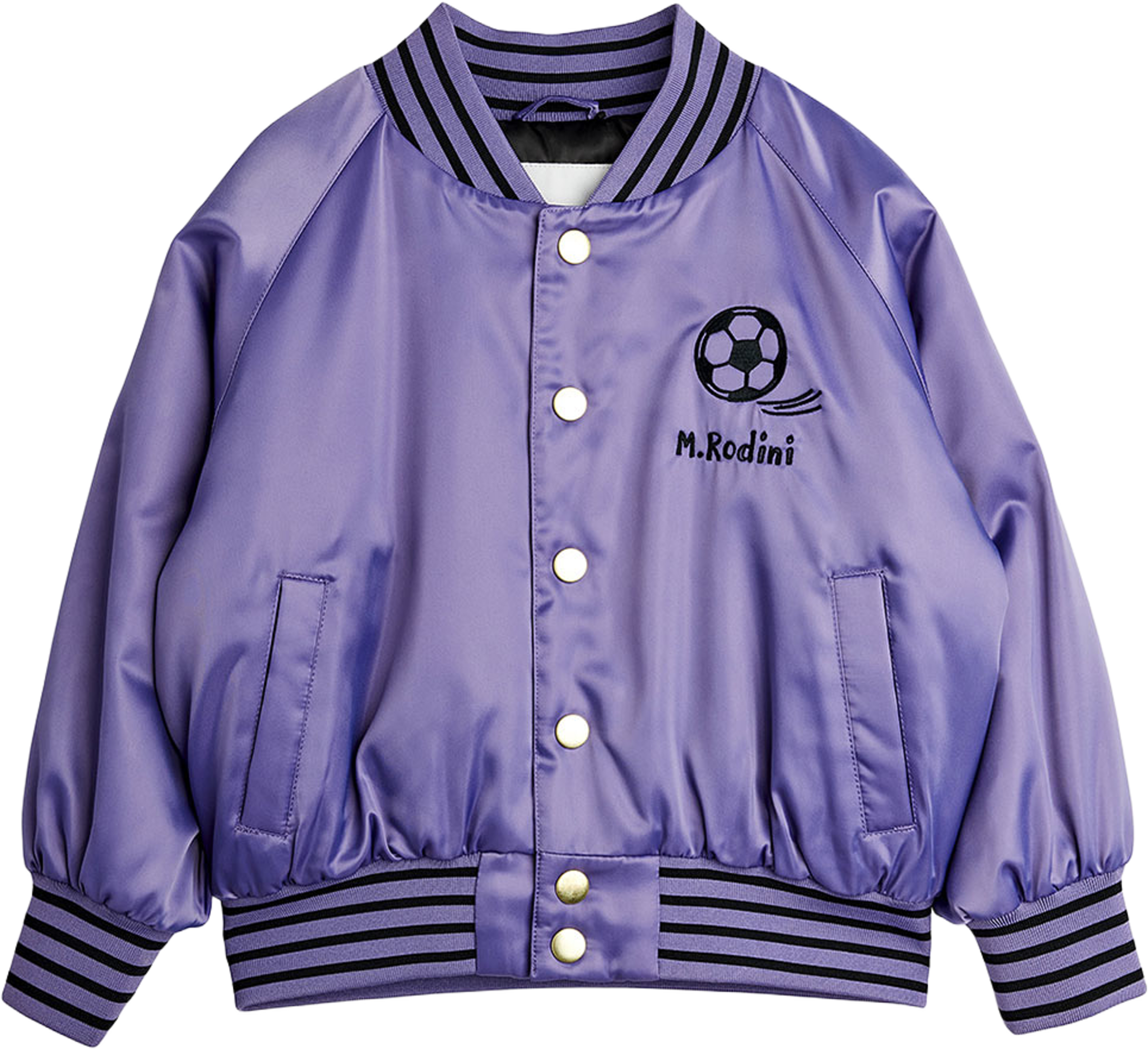 Football Baseball Jacket, från Mini Rodini, i färgen Purple. Klicka för att öppna bilden i stort format