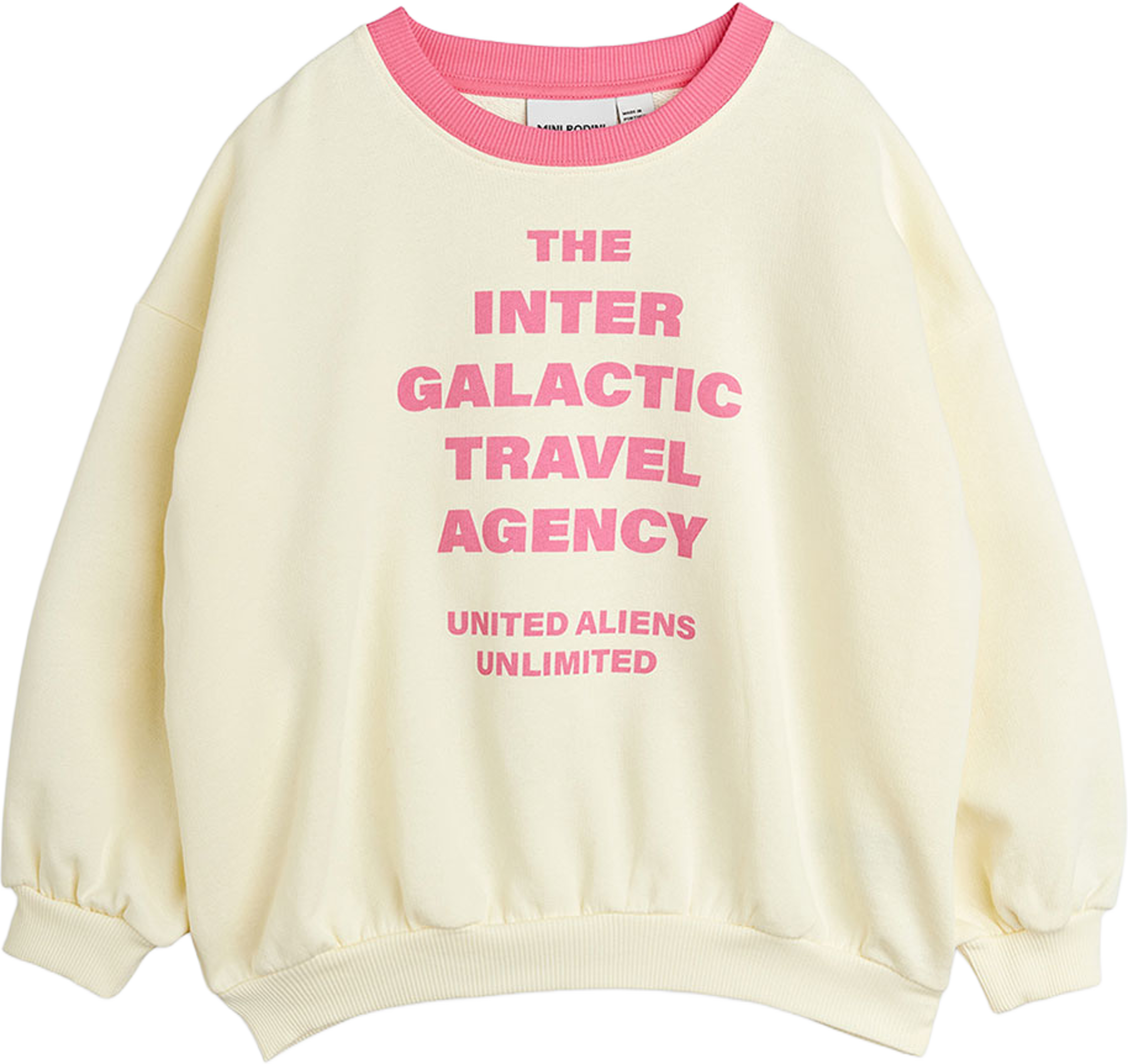 Travel Agency Contrast Rib Sweatshirt, från Mini Rodini, i färgen Off-white. Klicka för att öppna bilden i stort format