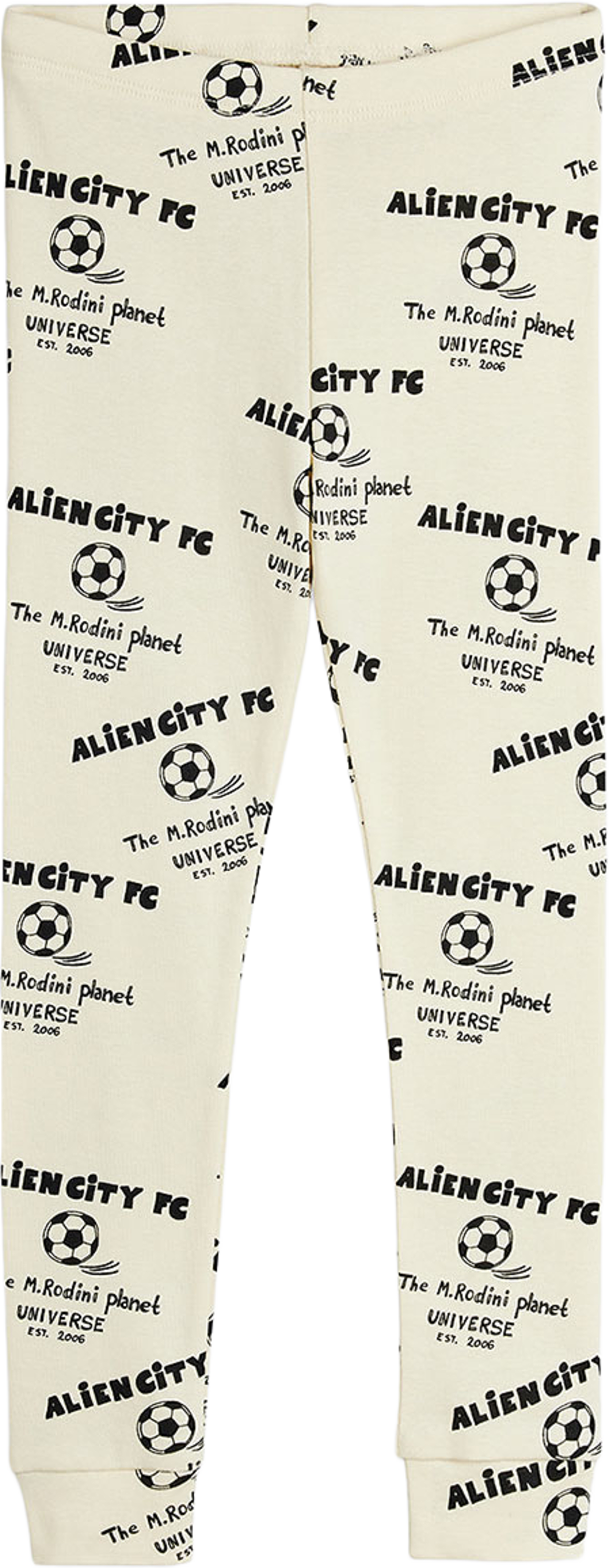 Alien City FC Print Leggings, från Mini Rodini, i färgen White. Klicka för att öppna bilden i stort format