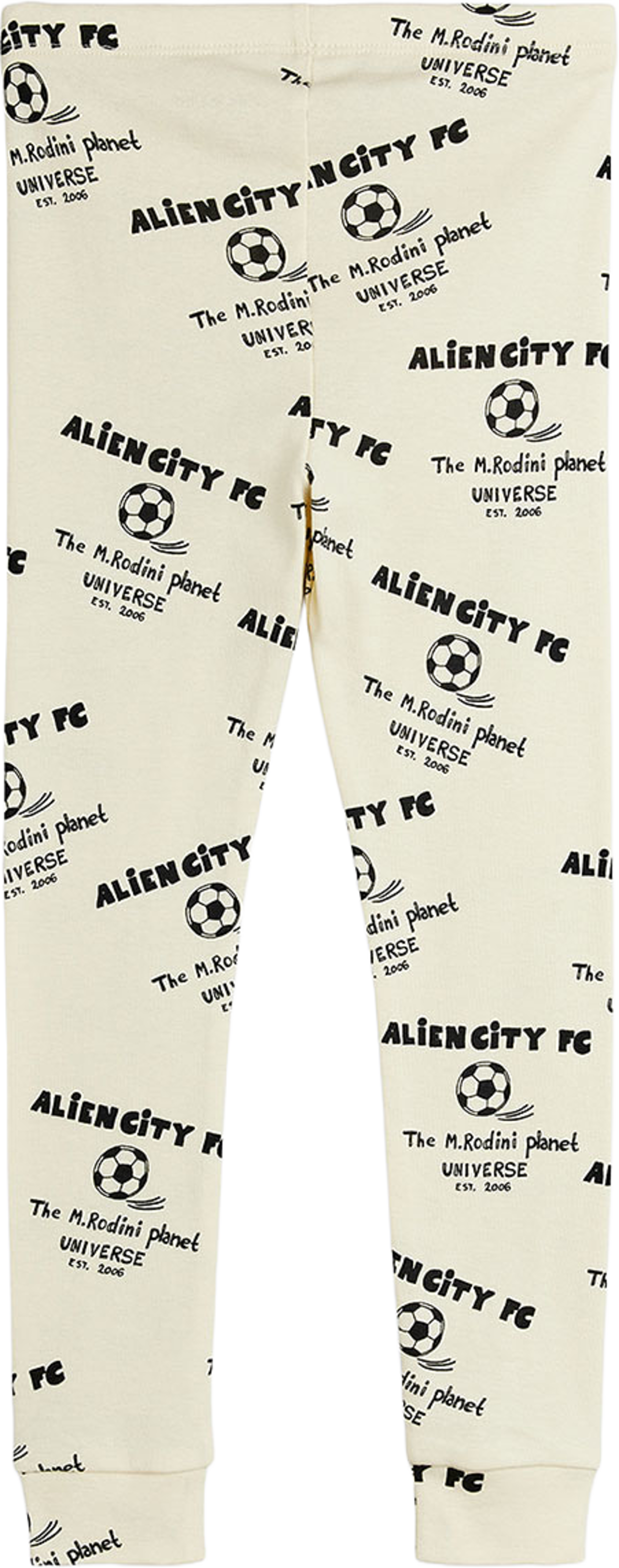 Alien City FC Print Leggings, från Mini Rodini, i färgen White. Klicka för att öppna bilden i stort format