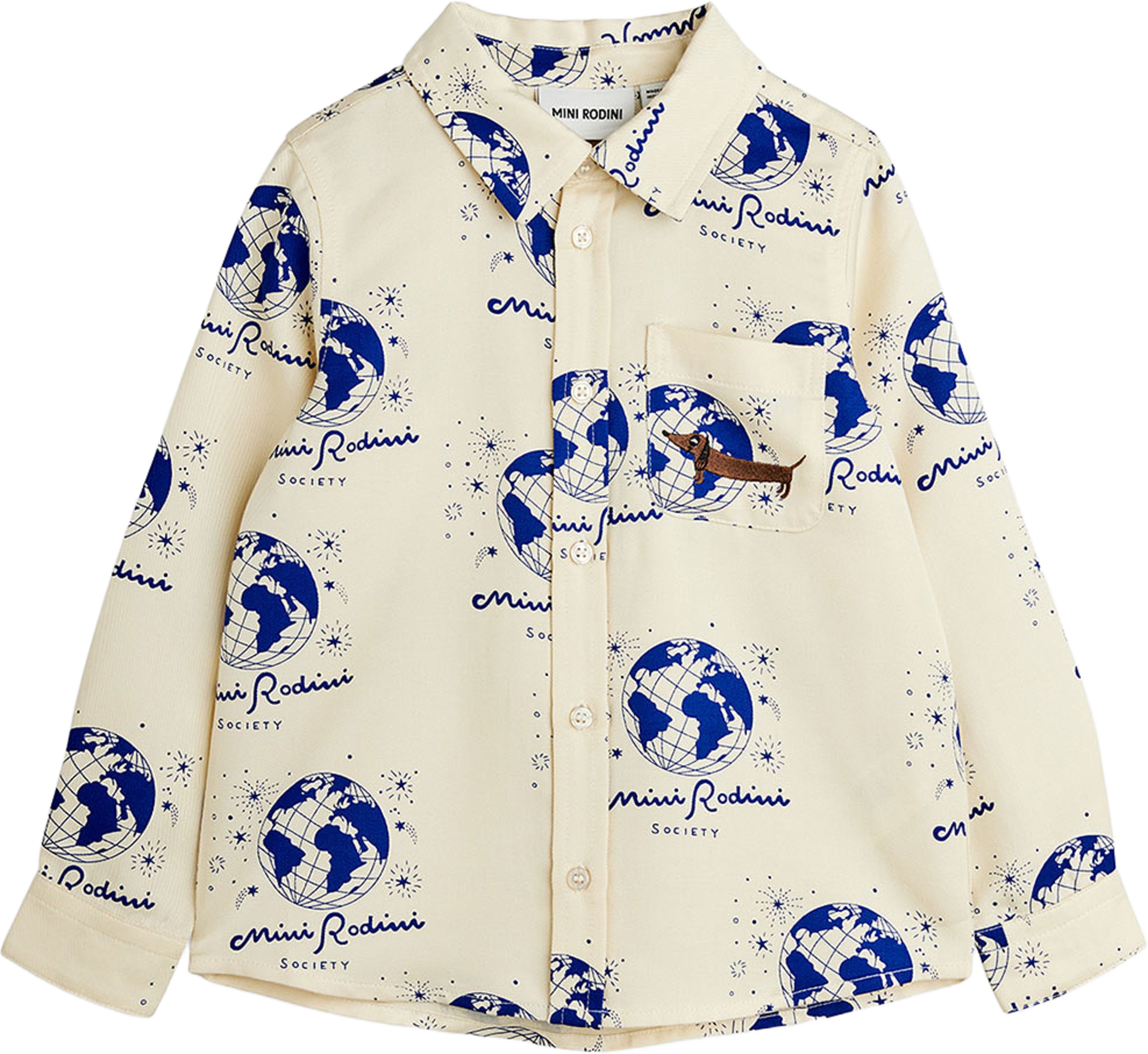 Society Woven Shirt, från Mini Rodini, i färgen White. Klicka för att öppna bilden i stort format